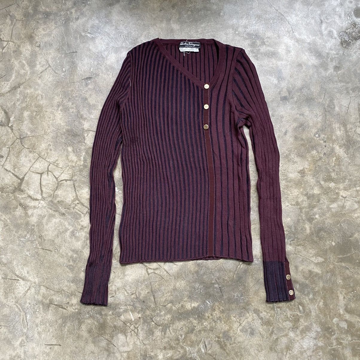Salvatore Ferragamo 90s Salvatore Ferragmo Luxur Style Rib Knit Cardigan Size S / US 4 / IT 40 - 1 Thumbnail