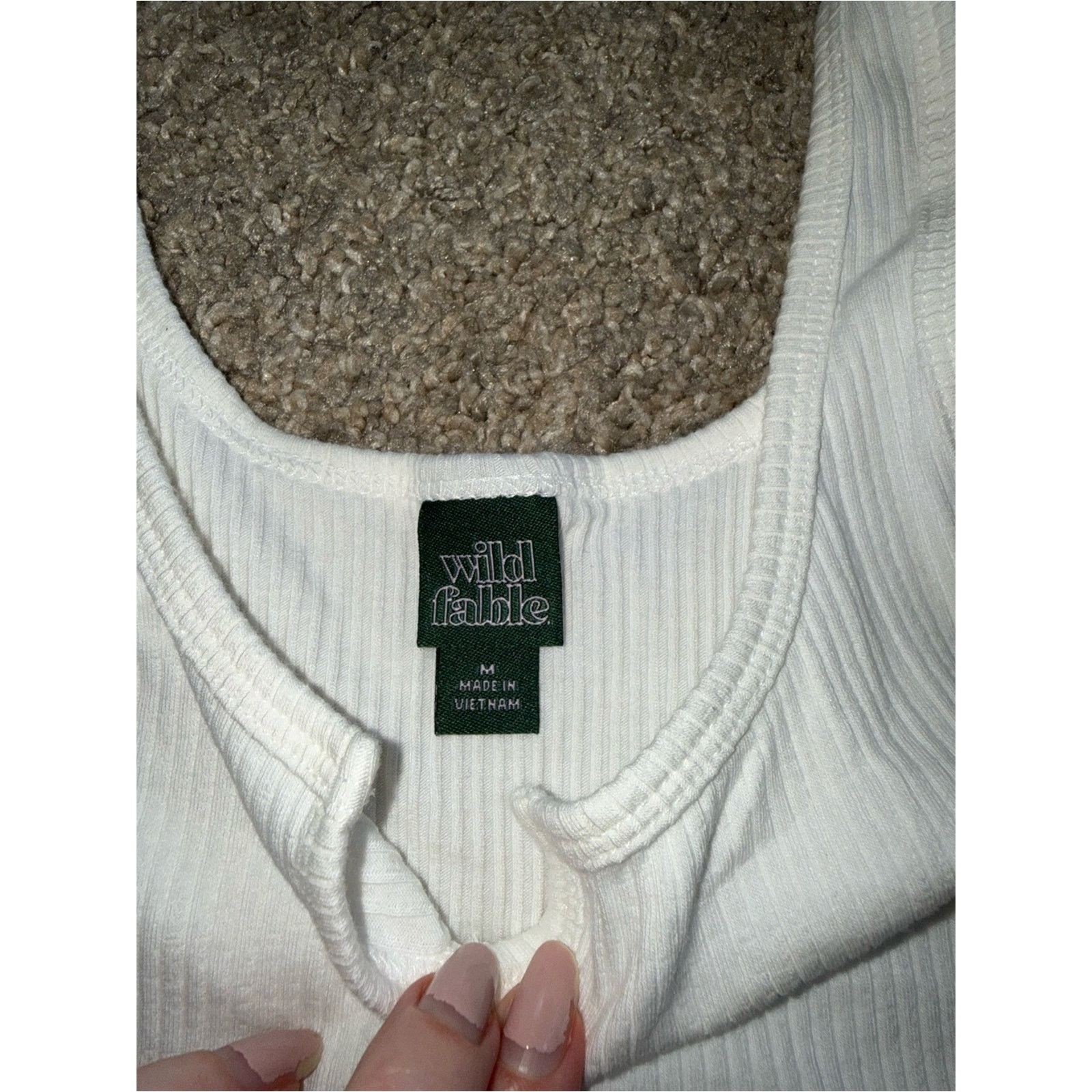 Other Wild Fable - Ribbed Scoop Neck Tank - M, White Size M / US 6-8 / IT 42-44 - 2 Thumbnail