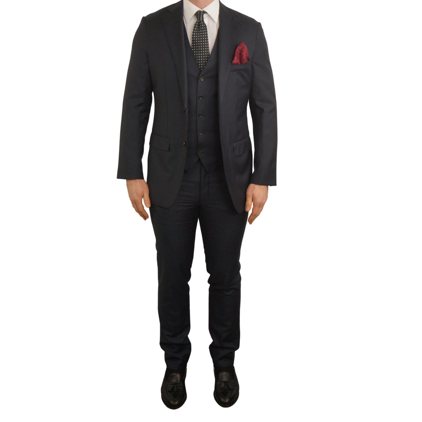 Suitsupply Men Suitsupply 3 Piece Suit Lazio Navy Blue Measure 33 US56S Size 54L - 1 Thumbnail