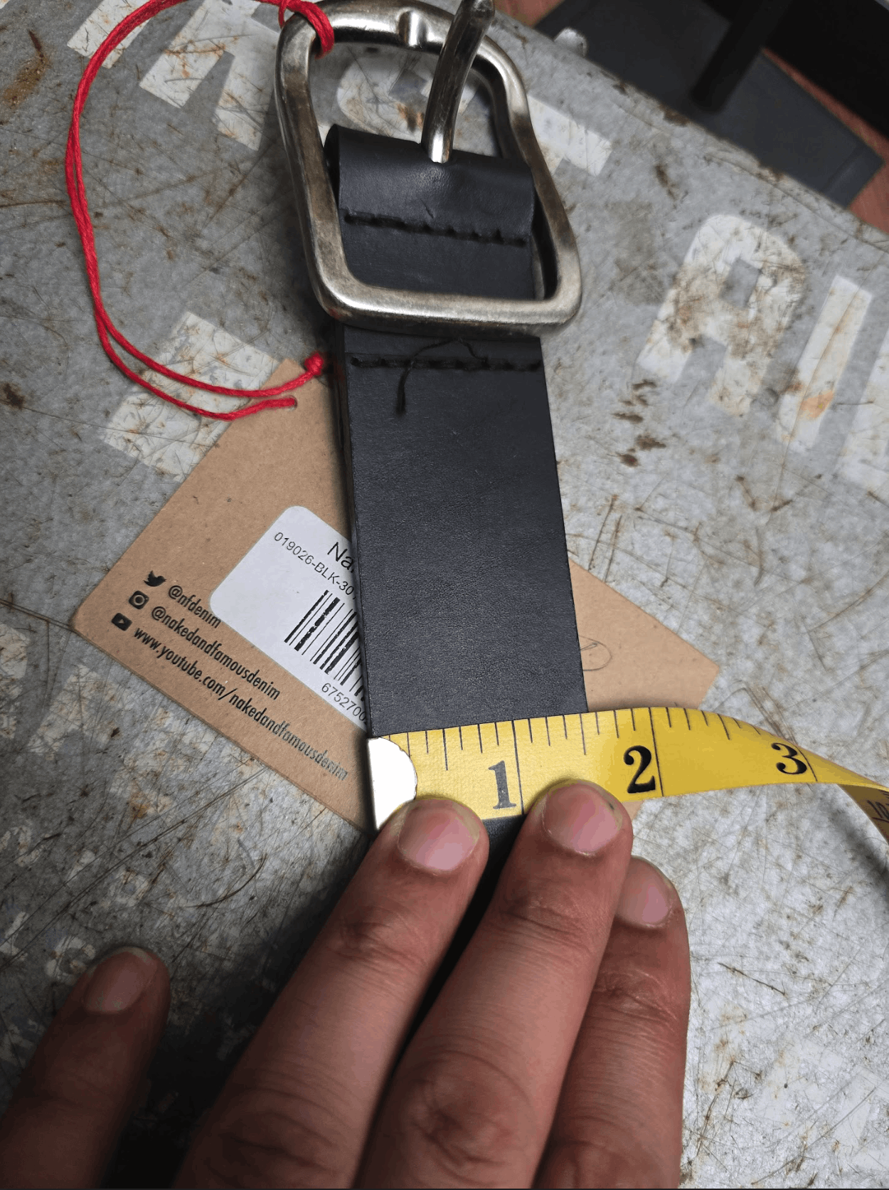 Naked & Famous Thick Belt - 7mm Bovine Leather Size 30 - 10 Thumbnail