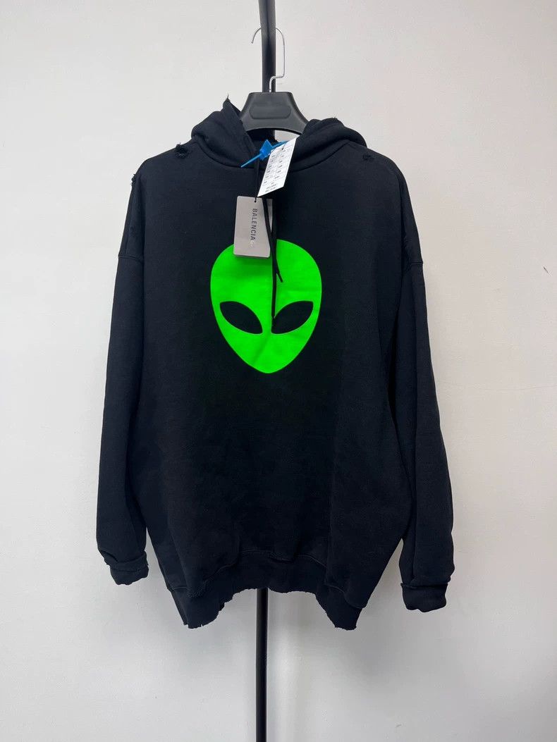 Balenciaga Balenciaga Classic Alien Fleece Hooded Sweatshirt Size US XS / EU 42 / 0 - 1 Thumbnail