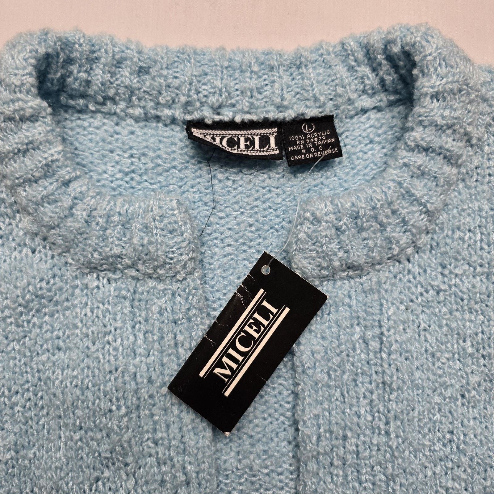 Vintage Vintage Miceli Sweater L Blue Cardigan Pocket Cozy Soft Size L / US 10 / IT 46 - 4 Thumbnail