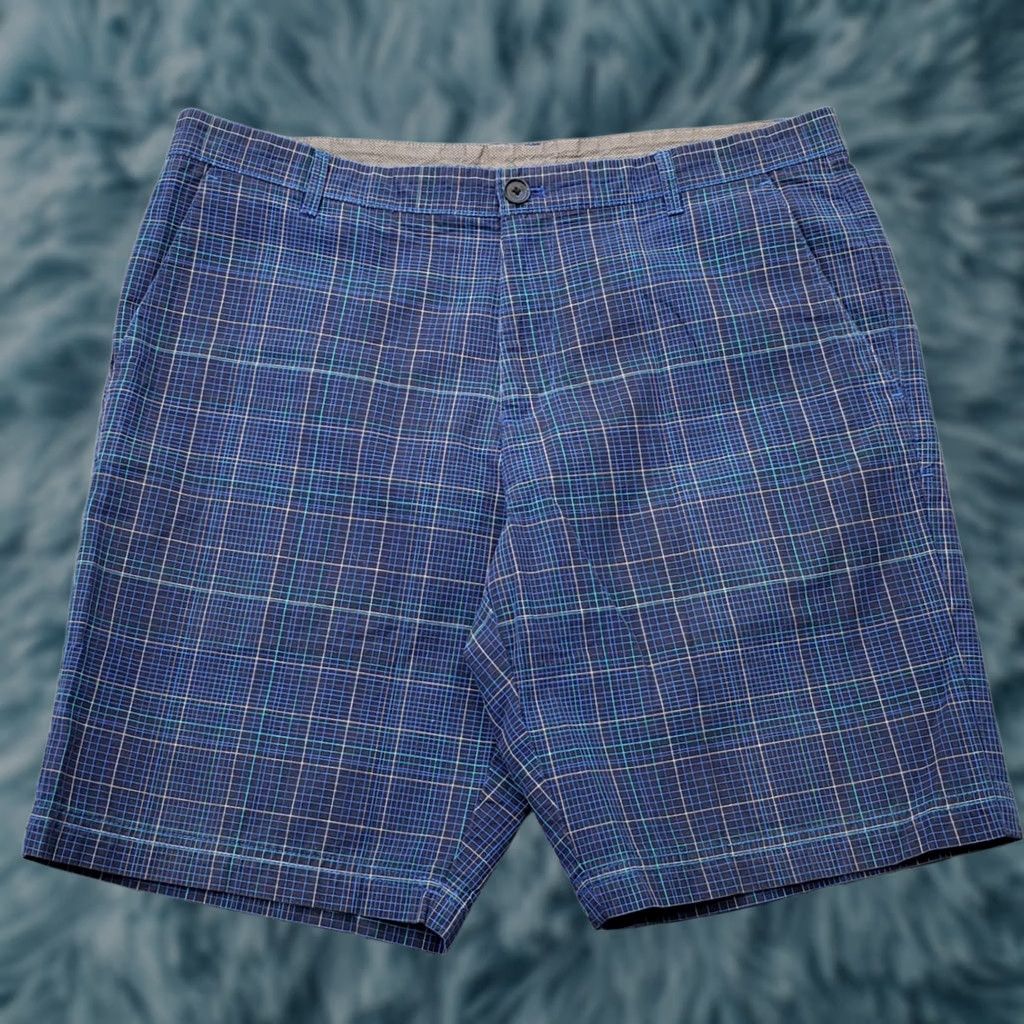 Calvin Klein Calvin Klein Mens Chino Shorts 34 Multi Plaid Flat Front Mid Rise Slash Pockets Continental Casual Shirt Size US 34 / EU 50 - 1 Thumbnail