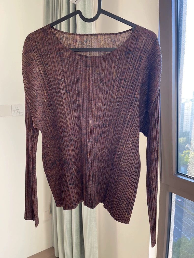 Issey Miyake issey miyake size:4 Coffee-colored marble-patterned top 25 Size XXS / US 00 / IT 34 - 1 Thumbnail