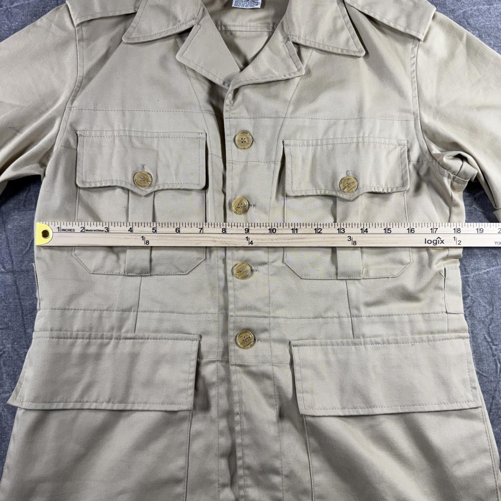 Pierre Cardin Pierre Cardin Shirt Women's 40 Khaki Front Pocket Safari VTG Size 36" / US 14 / IT 50 - 3 Thumbnail