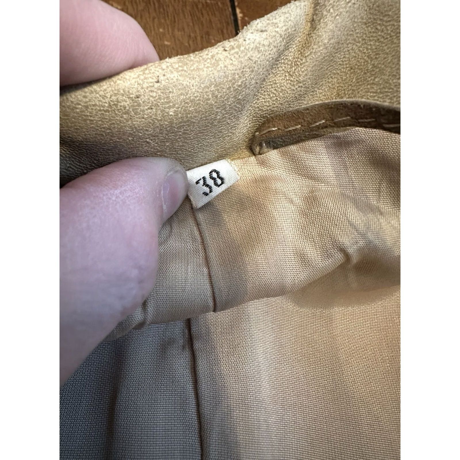 Doublet VINTAGE Women’s S/M Beige Suede Leather Jacket 80s Double Breasted Overcoat Size M / US 6-8 / IT 42-44 - 3 Thumbnail