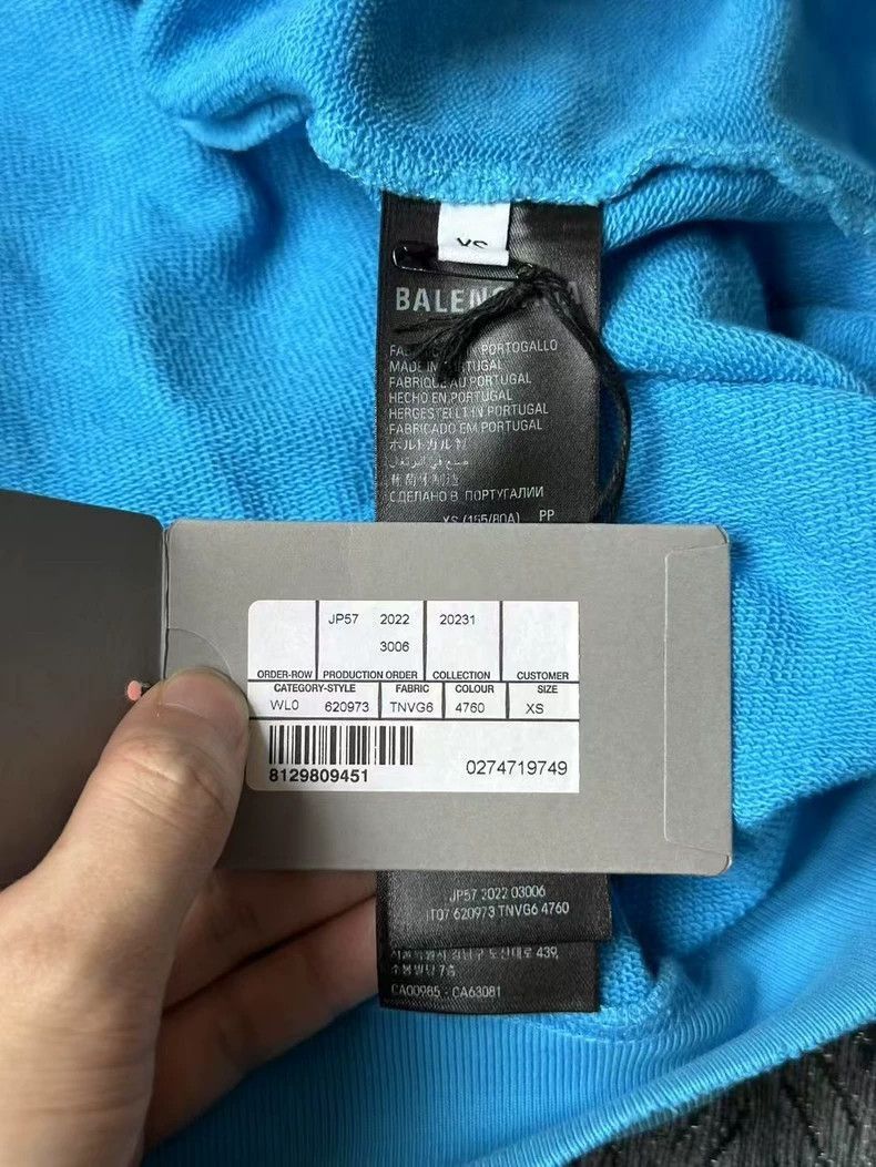 Balenciaga Balenciaga Blue Hoodie with Logo Design-2506 Size US XS / EU 42 / 0 - 6 Thumbnail