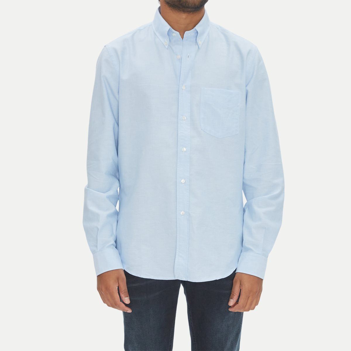 Aspesi ASPESI solid navy blue regular fit Oxford shirt 42 / Large Size US L / EU 52-54 / 3 - 2 Thumbnail