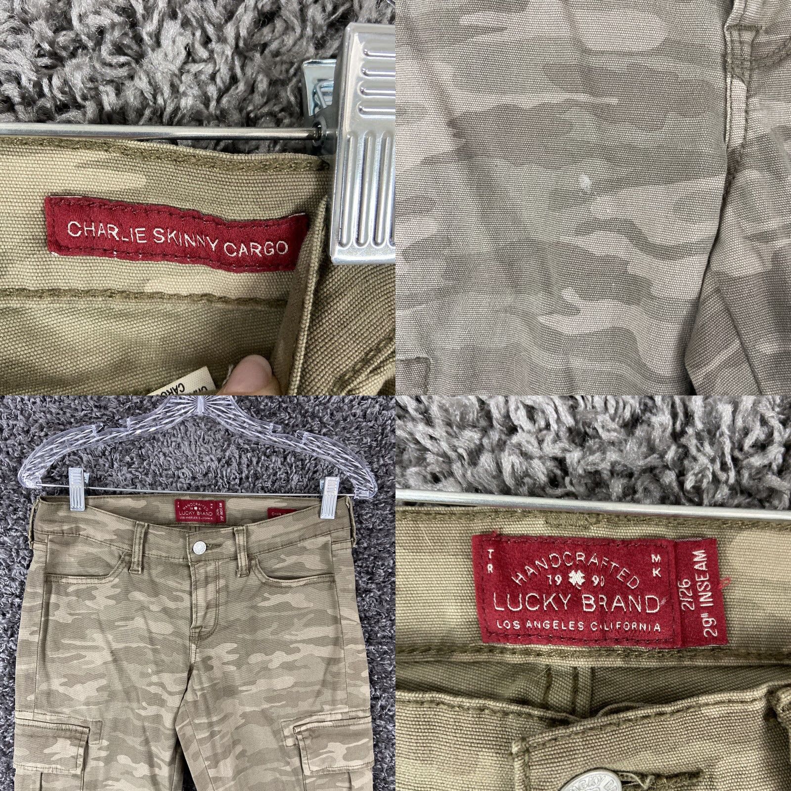 Lucky Brand LUCKY BRAND Charlie Skinny Cargo Pants Camouflage Green Women’s Size 2 Size 26" / US 2 / IT 38 - 8 Thumbnail