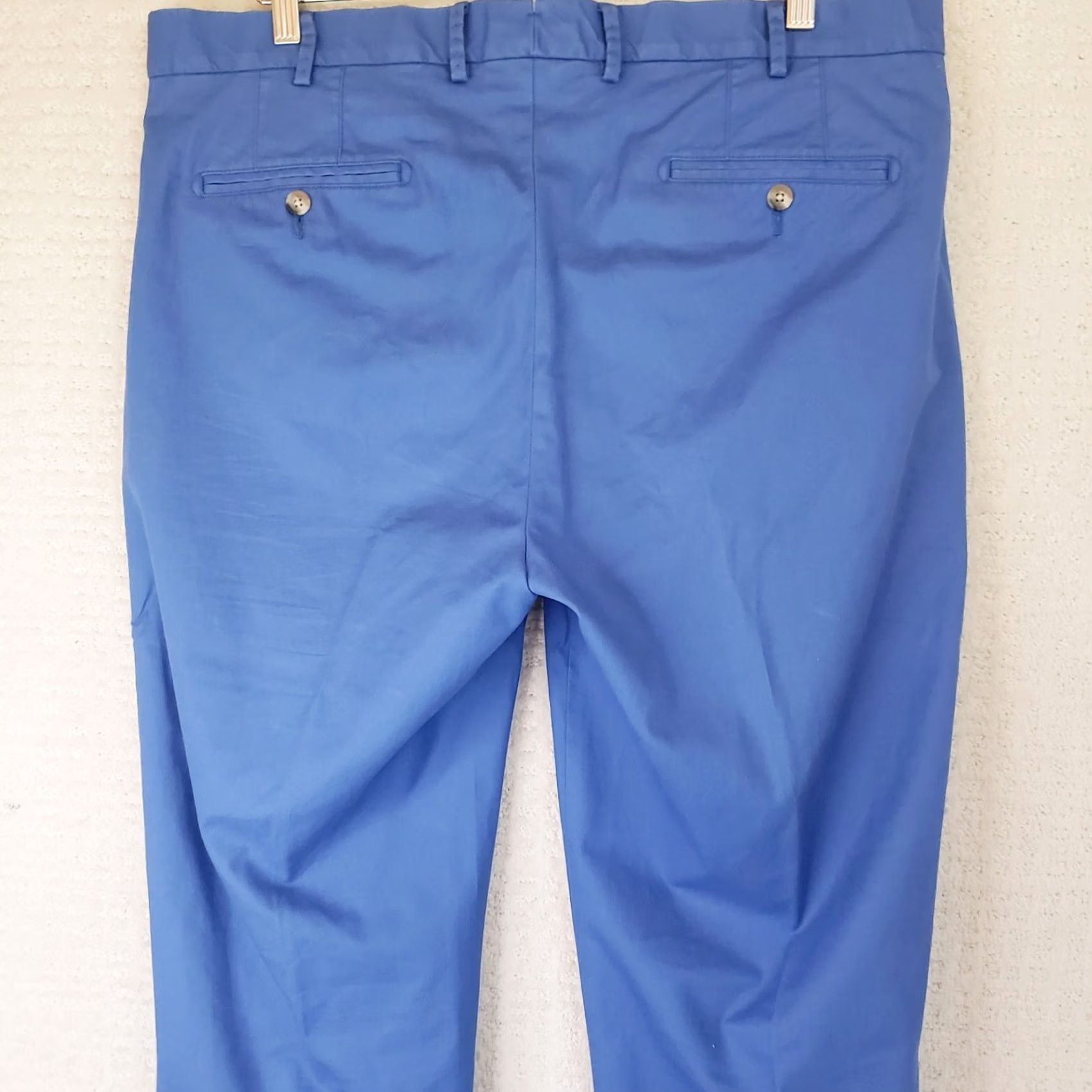 Peter Millar PETER MILLAR Pants Men 38W 30L Blue Pima Cotton Spandex Stretch Flat Front Khakis Regular Size US 38 / EU 54 - 7 Thumbnail