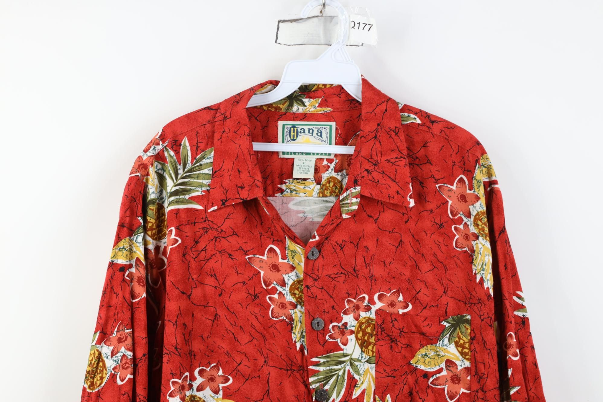 Vintage Vintage 90s Streetwear Gabardine Pineapple Flower Shirt Size US XL / EU 56 / 4 - 2 Thumbnail