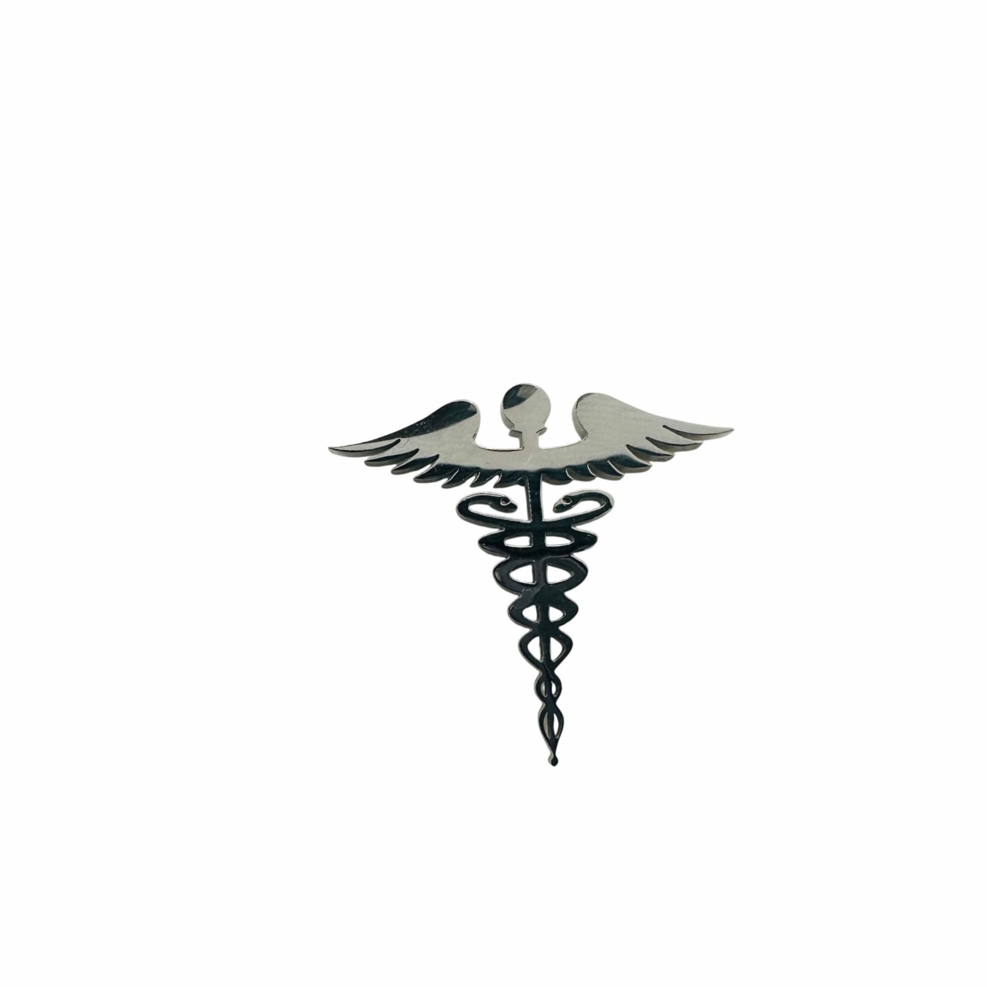 Other Pin Caduceus Doctor Symbol Medical Personnel Broch Silver St Size ONE SIZE - 2 Thumbnail