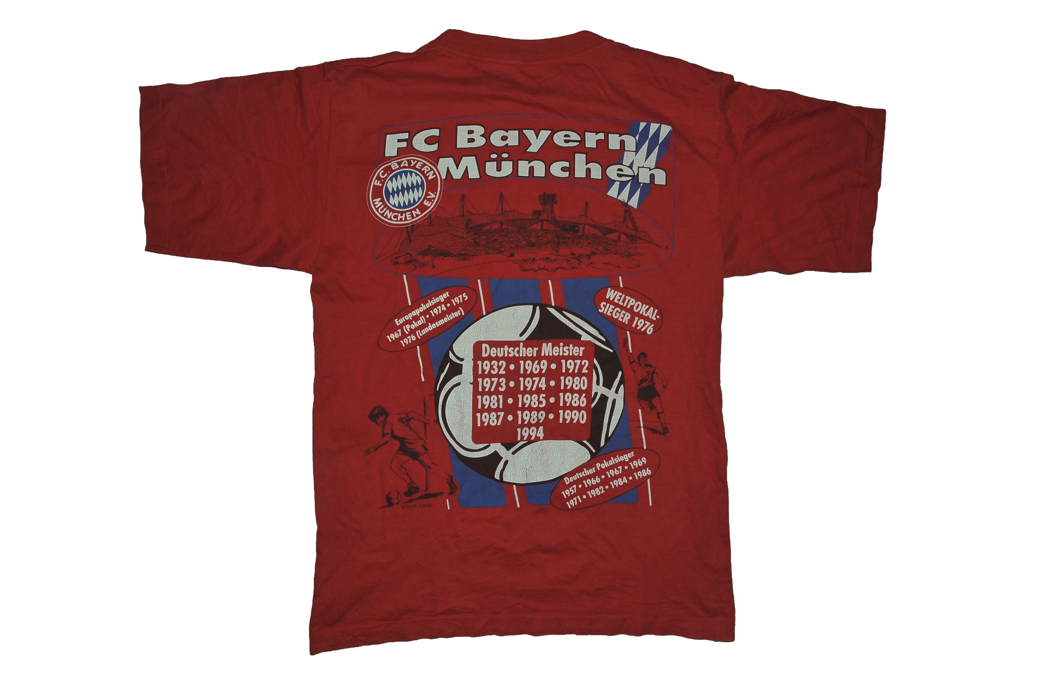Vintage Vintage 90s 1994 Jetzt Geht's Los Bayern Munchen T-shirt Size US M / EU 48-50 / 2 - 2 Thumbnail