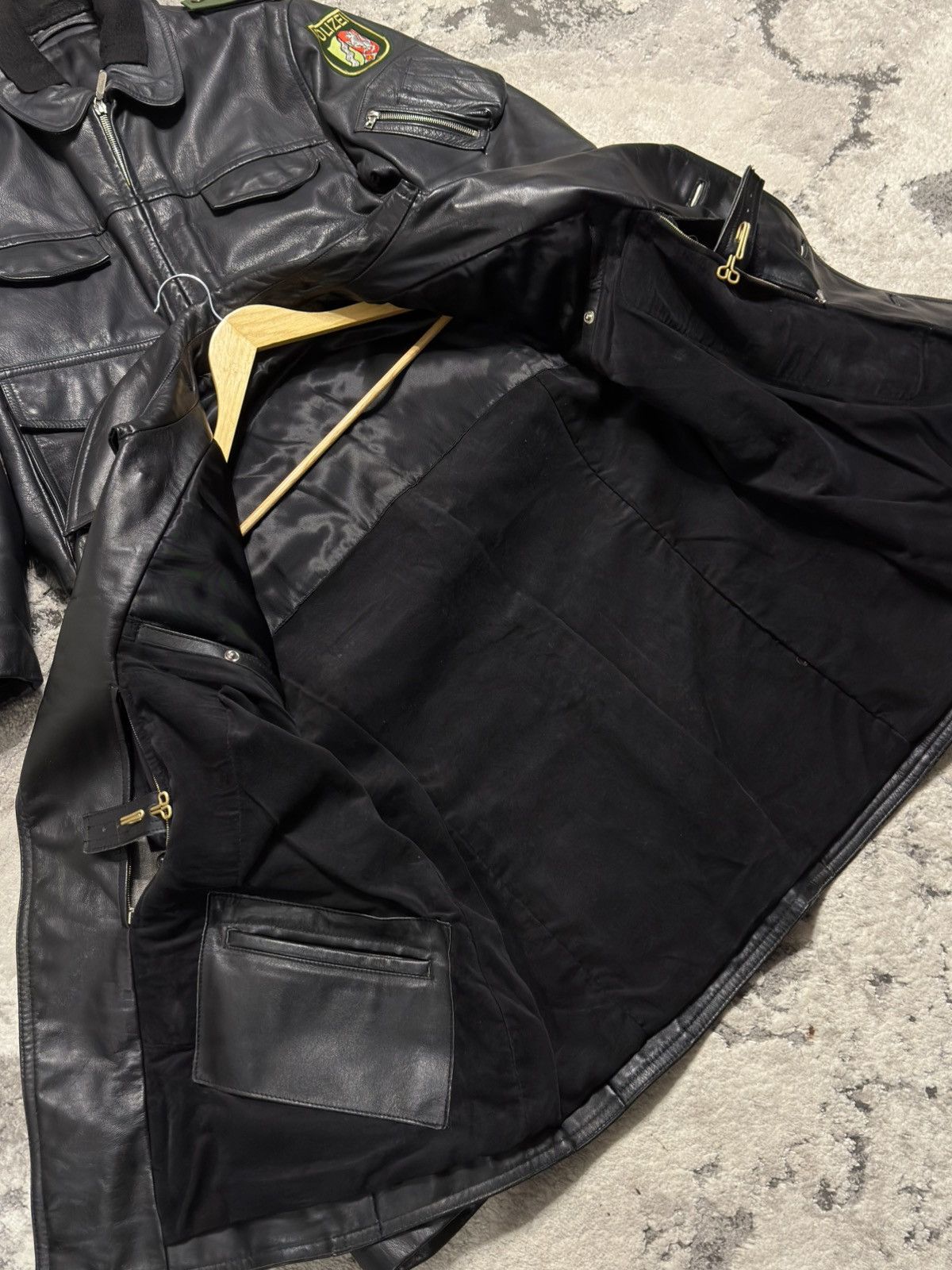 Vintage Crazy Vintage 80s Polizei Leather Jacket Schott Hussar Raf Size US L / EU 52-54 / 3 - 20 Thumbnail