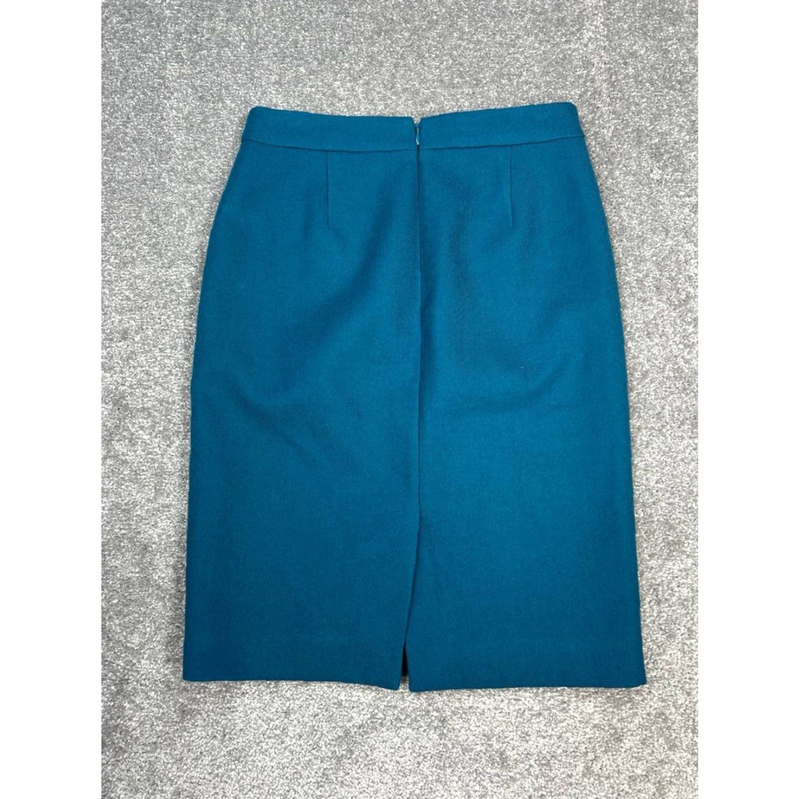 J.Crew J.CREW No 2 Pencil Skirt Womens 0 Blue Wool Polyester Lined Back Slit Zip Short Size 25" / US 0 / IT 36 - 2 Thumbnail