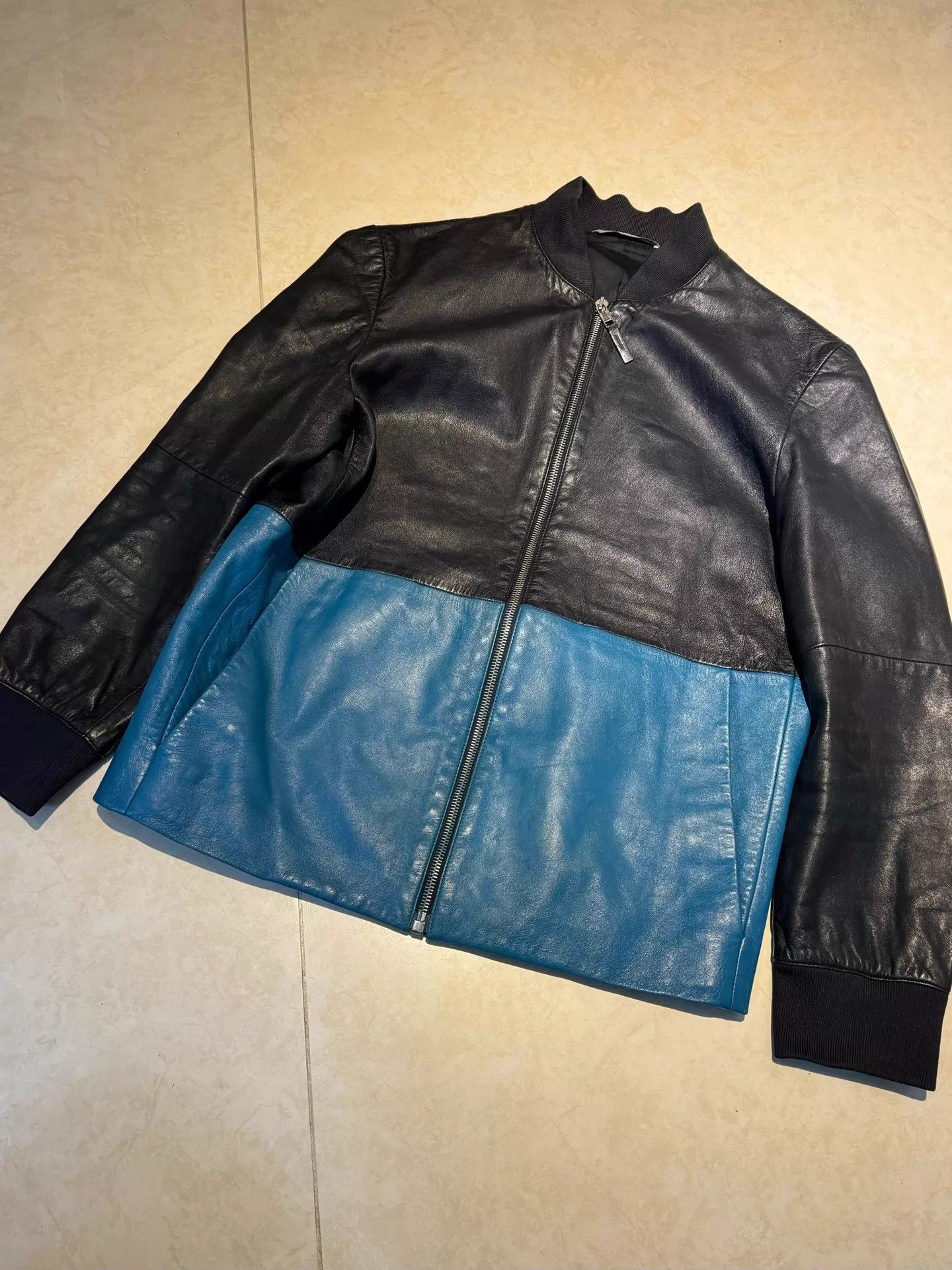 Dior Dior Men's Double-Faced Waxed Leather Black/Blue Jacket Size US S / EU 44-46 / 1 - 1 Thumbnail
