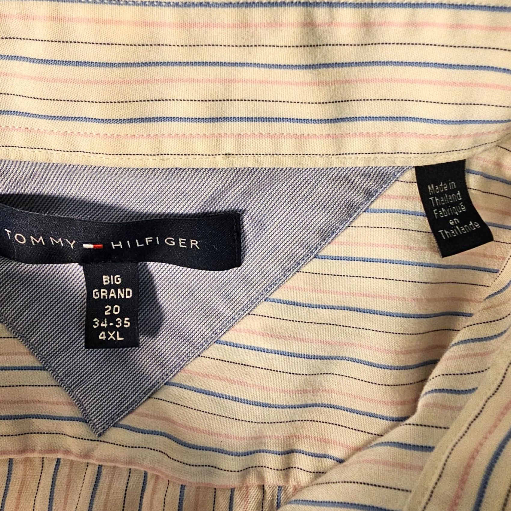 Tommy Hilfiger VINTAGE Tommy Hilfiger Men Button Down Shirt Long Sleeve Cotton White Striped Size 4XL Size US XXL / EU 58 / 5 - 3 Thumbnail