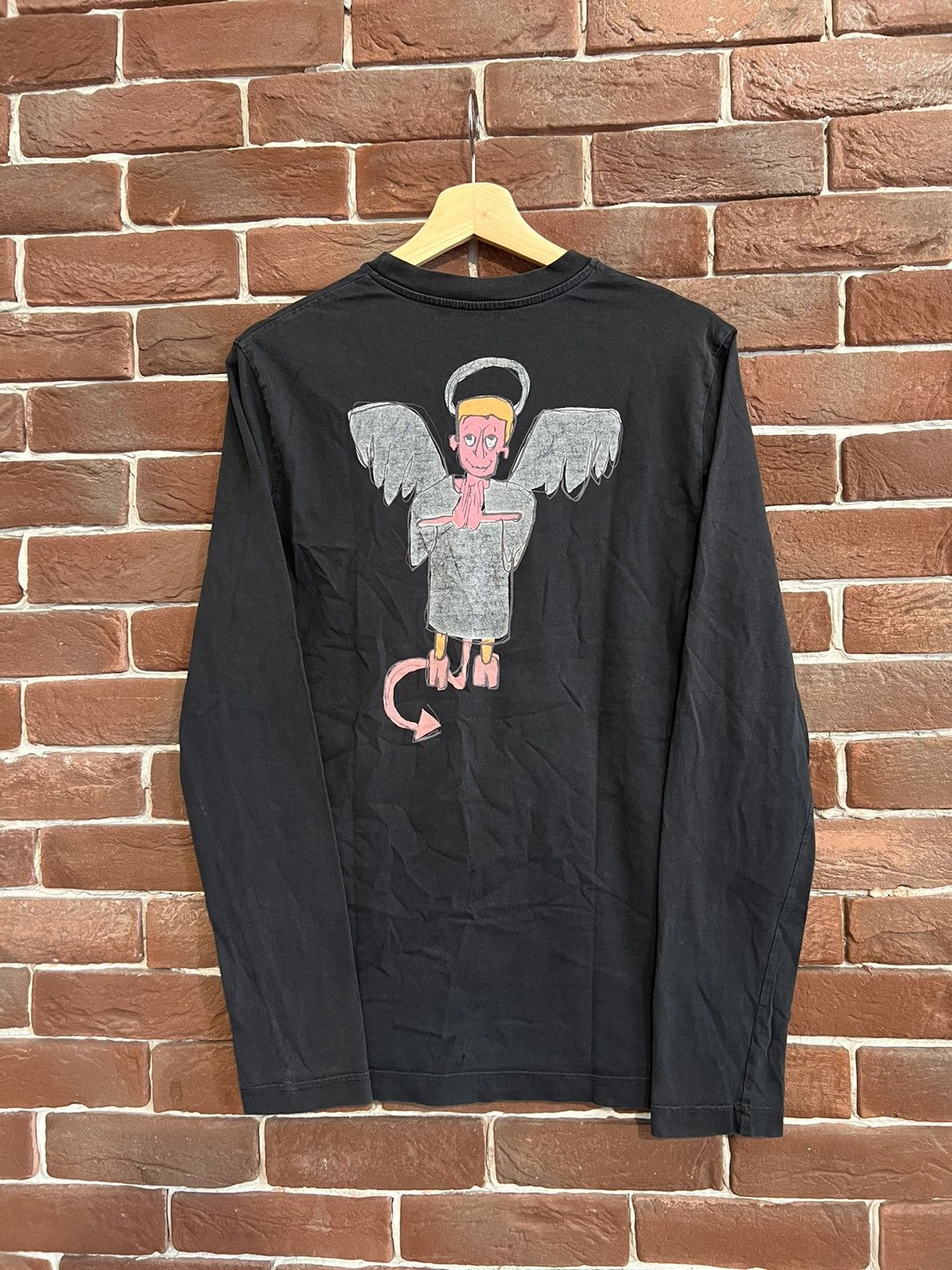 Moschino Vintage 90s Moschino Jeans Devil Cupid Long Sleeve Tshirt L Size US L / EU 52-54 / 3 - 1 Thumbnail