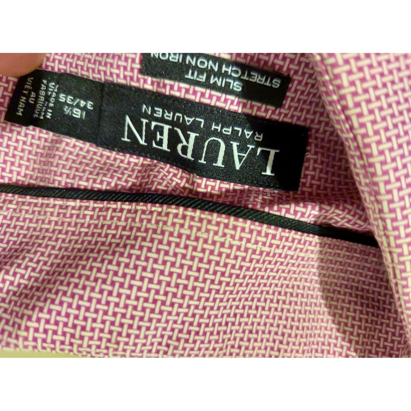 Polo Ralph Lauren Polo Ralph Lauren Dress Shirt Purple 16.5 34 35 Button Cotton Mens Long Sleeve Vintage: No 100% Cotton Classic Regular Collar Size 46R - 3 Thumbnail