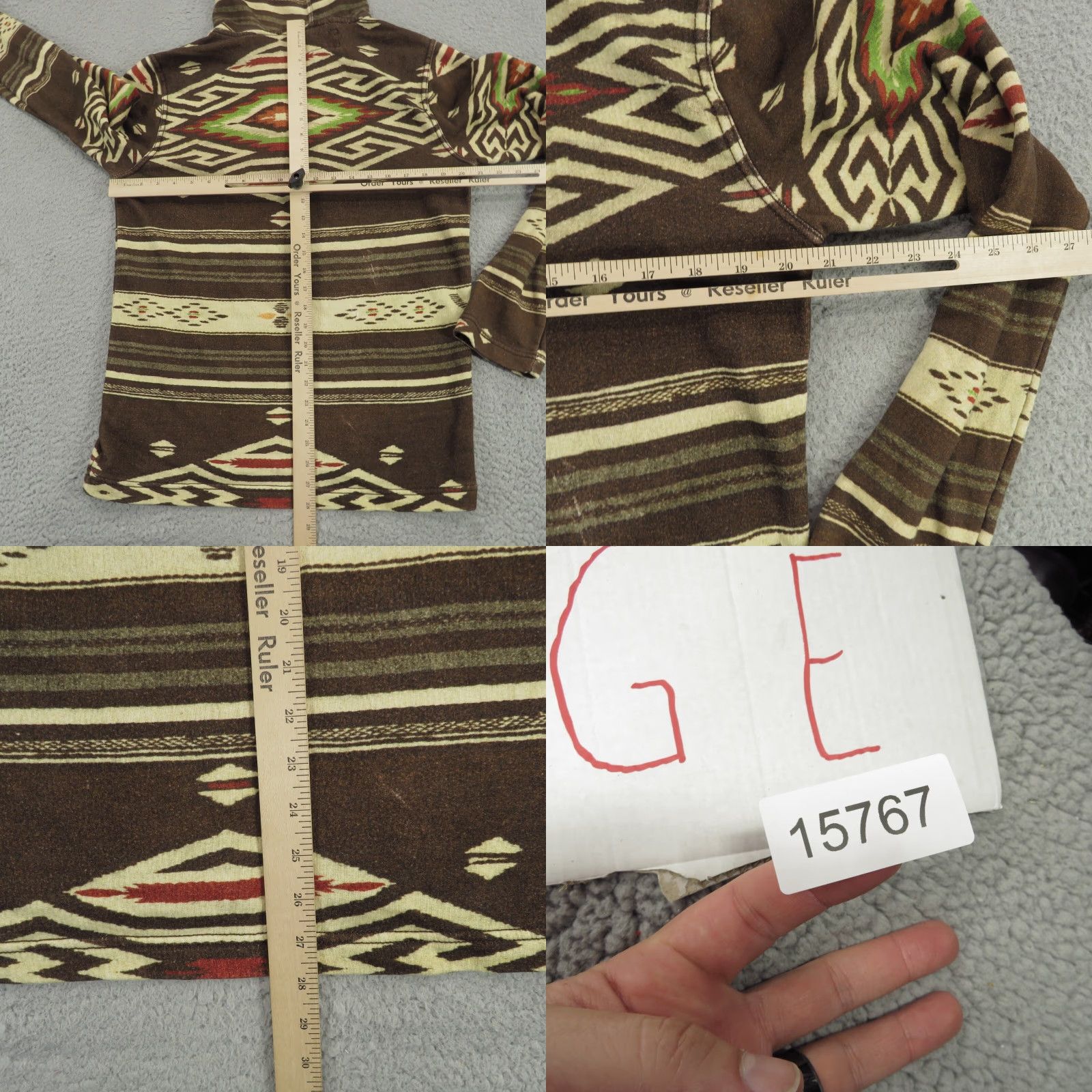 Polo Ralph Lauren Polo Ralph Lauren Hoodie Mens Medium Brown Aztec Southwestern Fireball Pullover Size US M / EU 48-50 / 2 - 8 Thumbnail