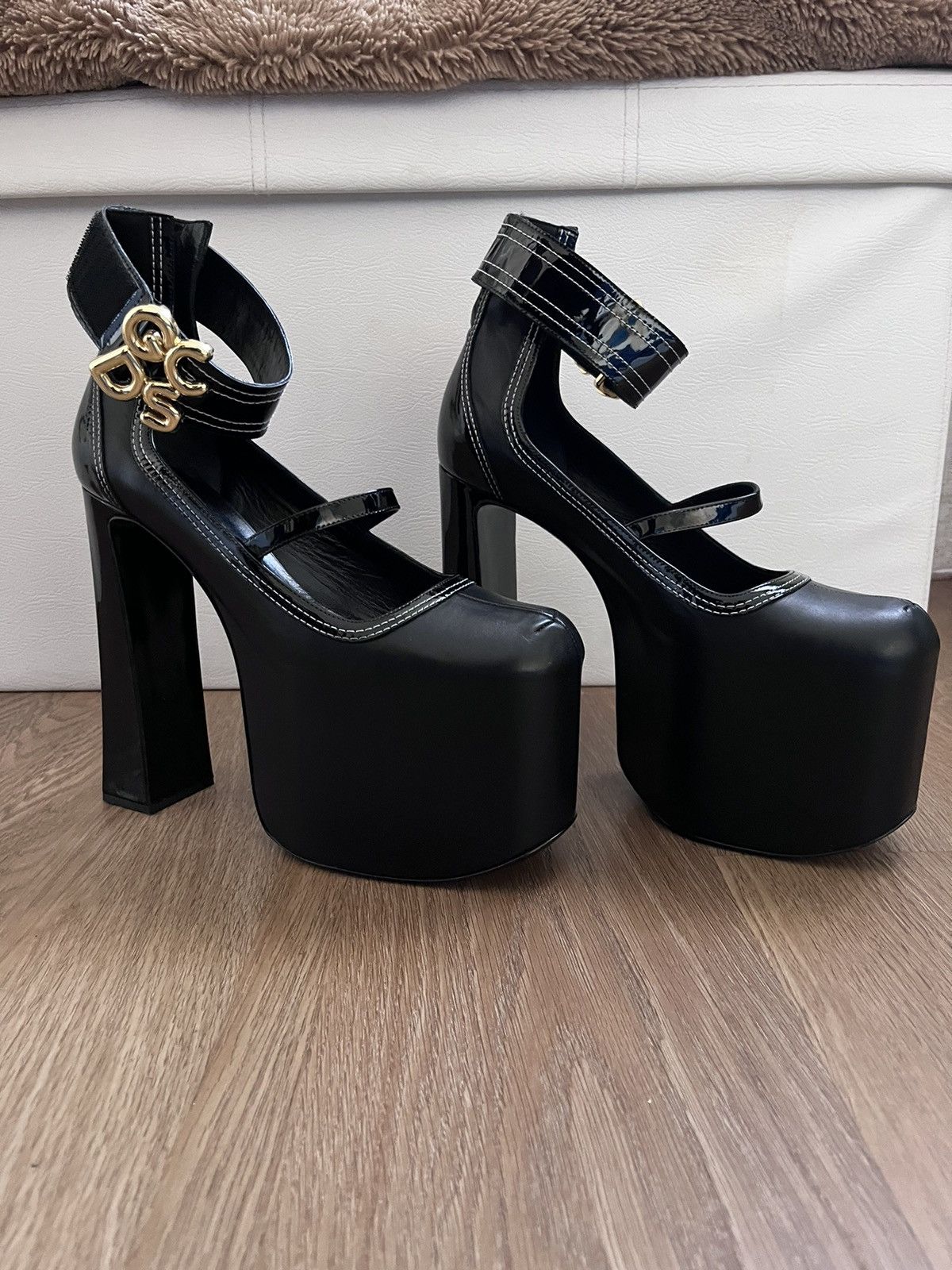 image of Gcds Divine Heel Shoes in Black, Women's (Size 10)