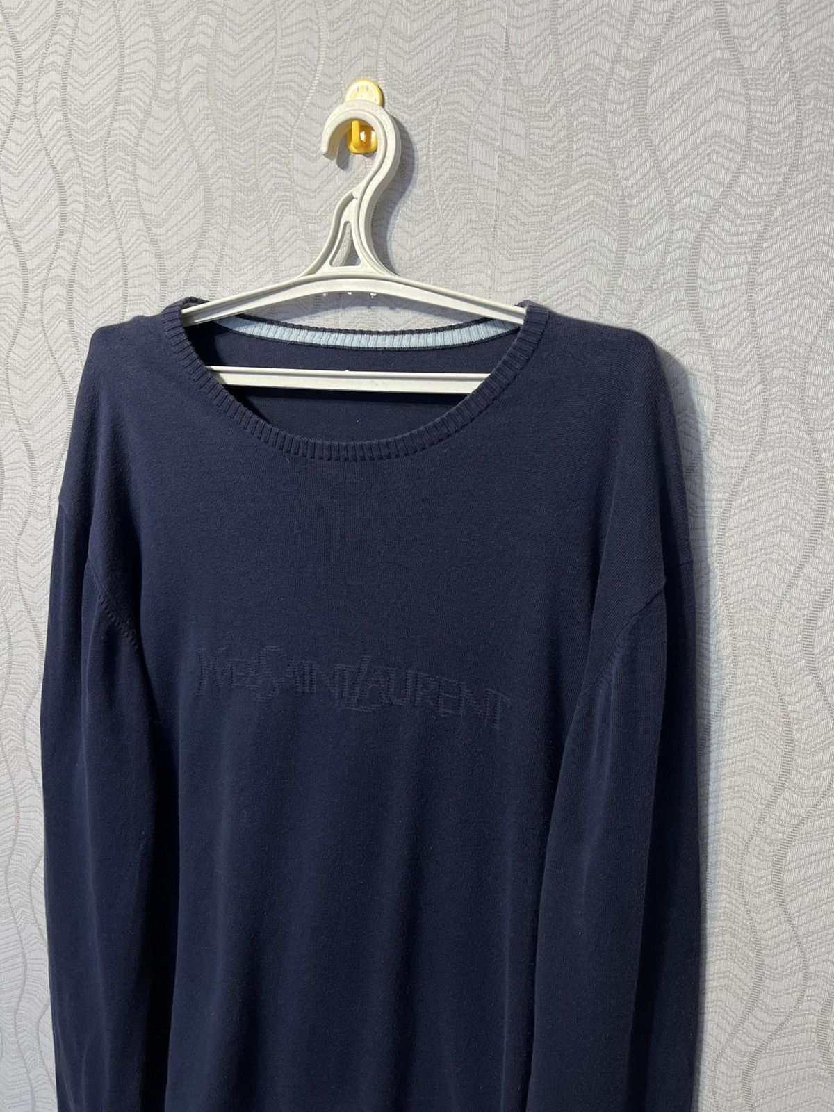 Yves Saint Laurent Yves Saint Laurent Vintage Knit Pullover YSL Big Logo Size L Size US L / EU 52-54 / 3 - 1 Thumbnail