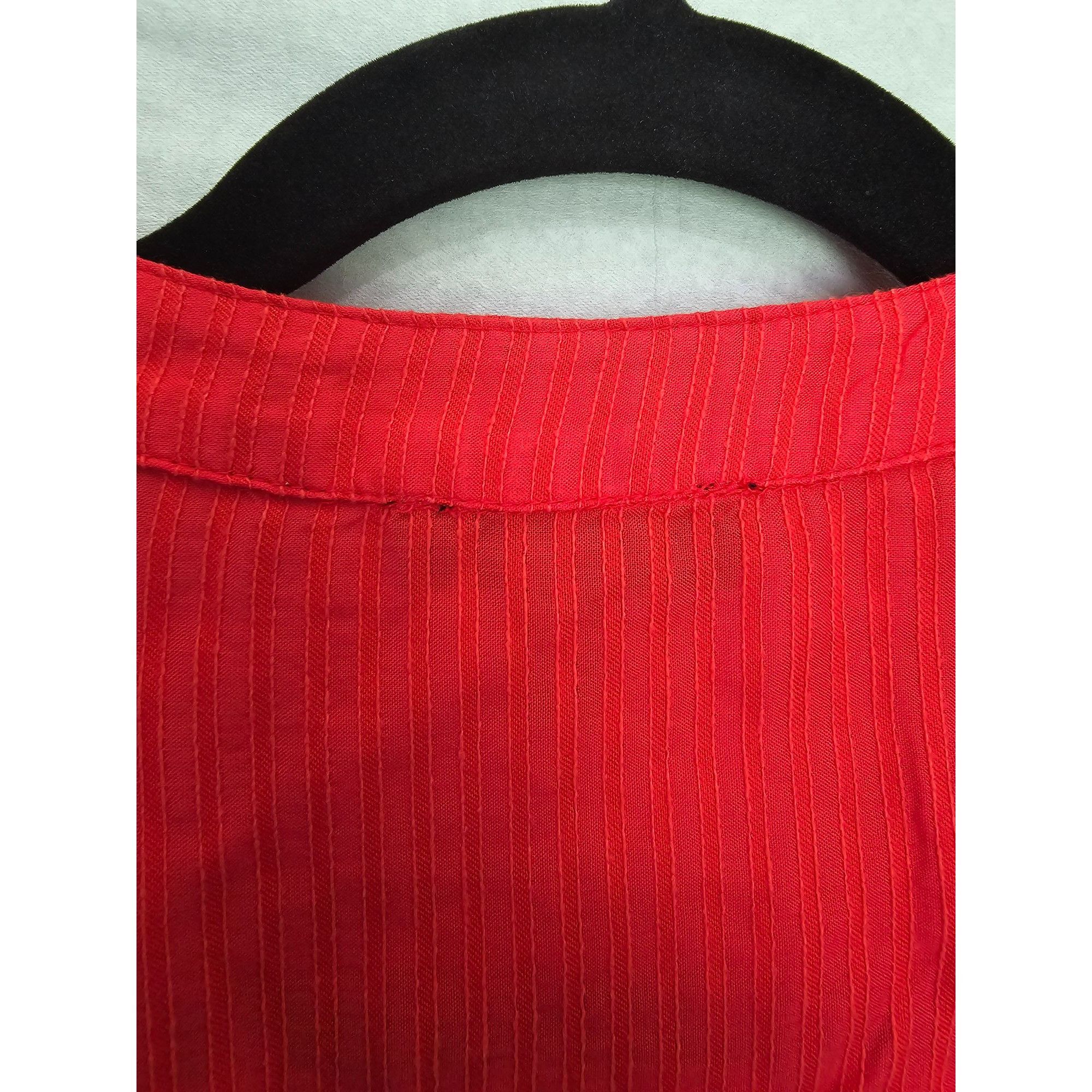 Jessica Simpson Jessica Simpson Red V-Neck Long Sleeve Blouse boho XS Size XS / US 0-2 / IT 36-38 - 7 Thumbnail