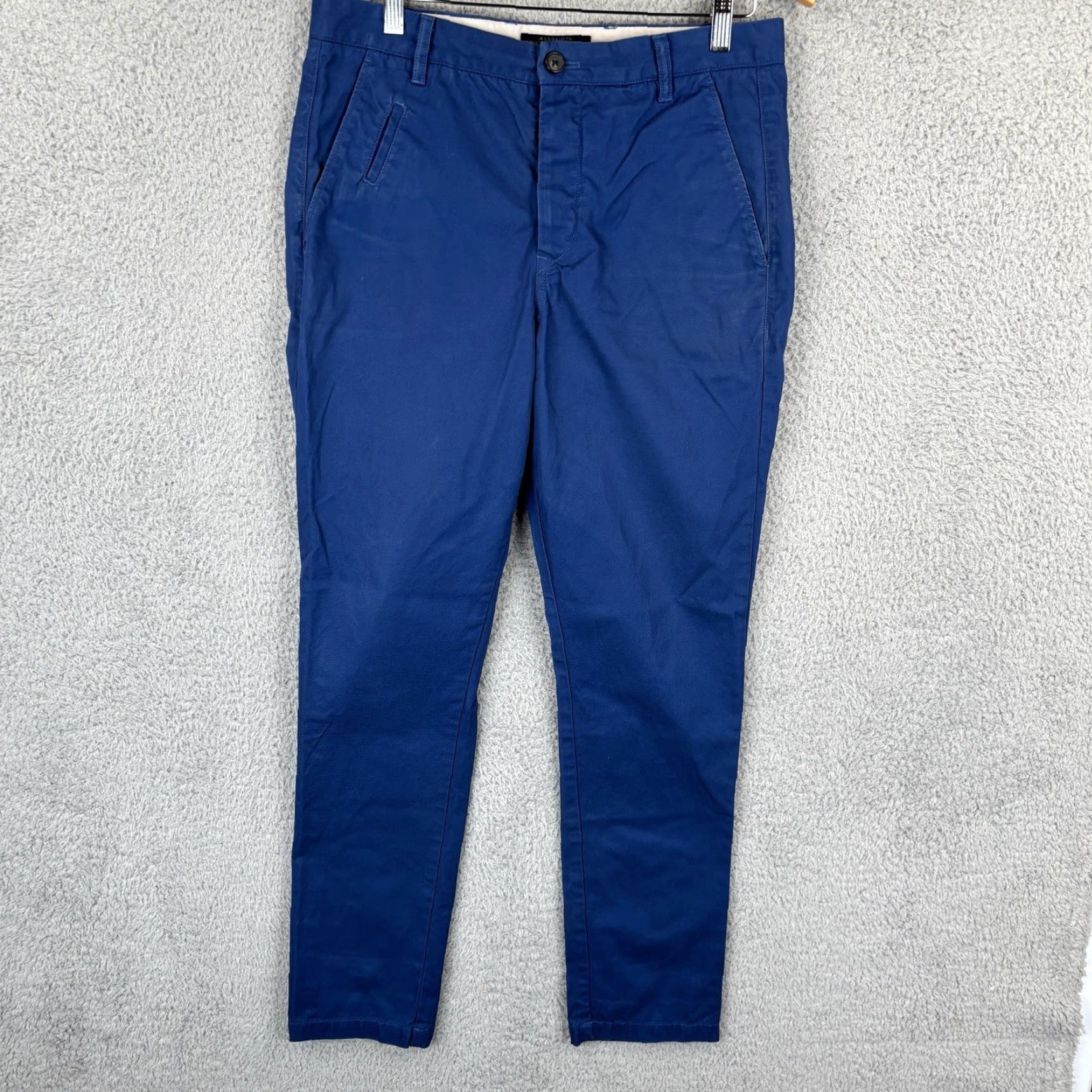 Allsaints AllSaints Pants Mens 32x30 Chino Slim Straight Blue Preppy 100% Cotton Regular Waist Size 32 Size US 32 / EU 48 - 2 Thumbnail
