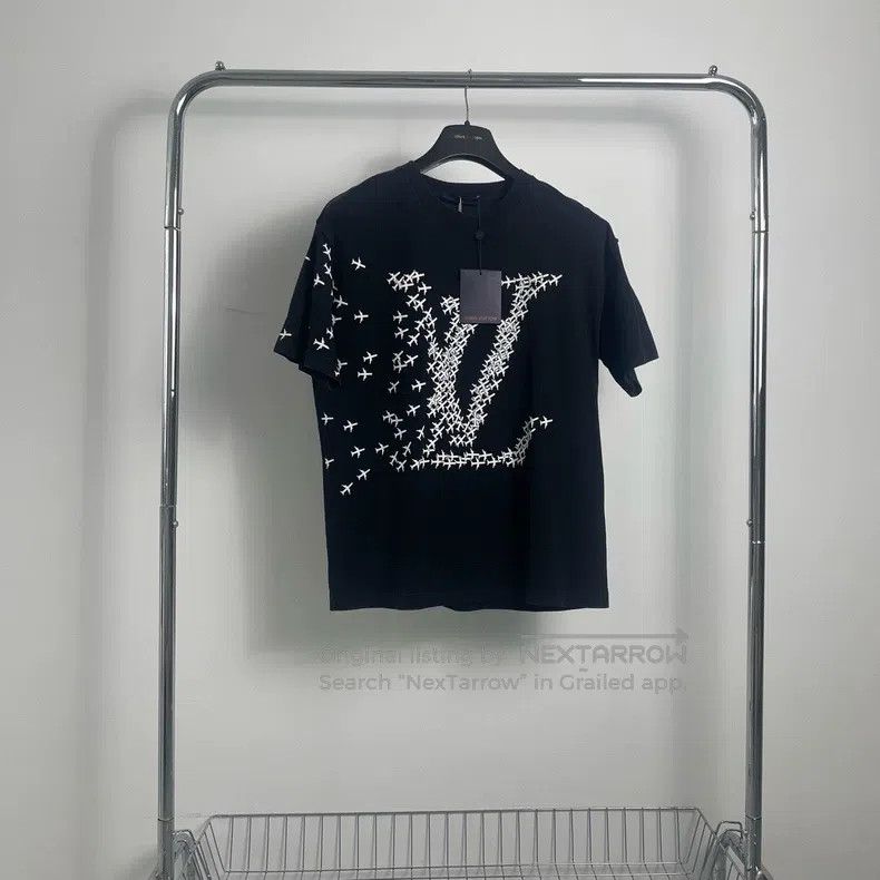 Louis Vuitton 2054 Series Aircraft Black Short Sleeves