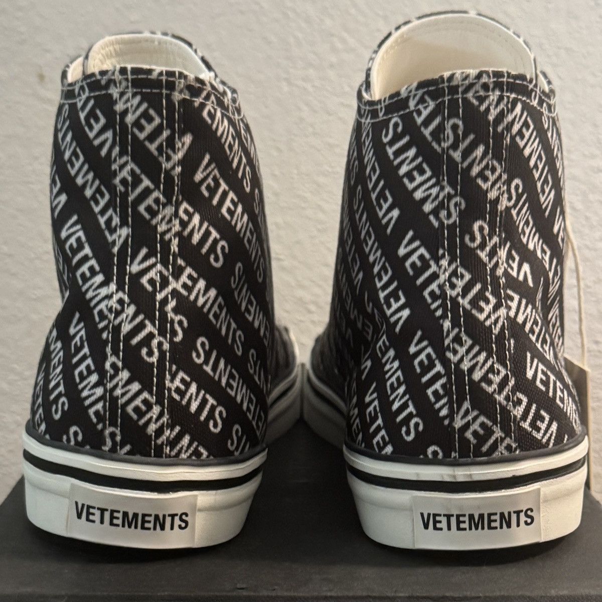Vetements VETEMENTS Black High-Top Canvas Sneaker (FW/18) Size US 8 / EU 41 - 3 Thumbnail