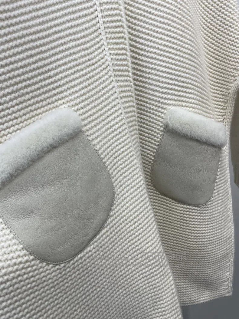 Loro Piana Loro Piana Shearling Lambskin and Cashmere Knit Jacket Size S / US 4 / IT 40 - 4 Thumbnail