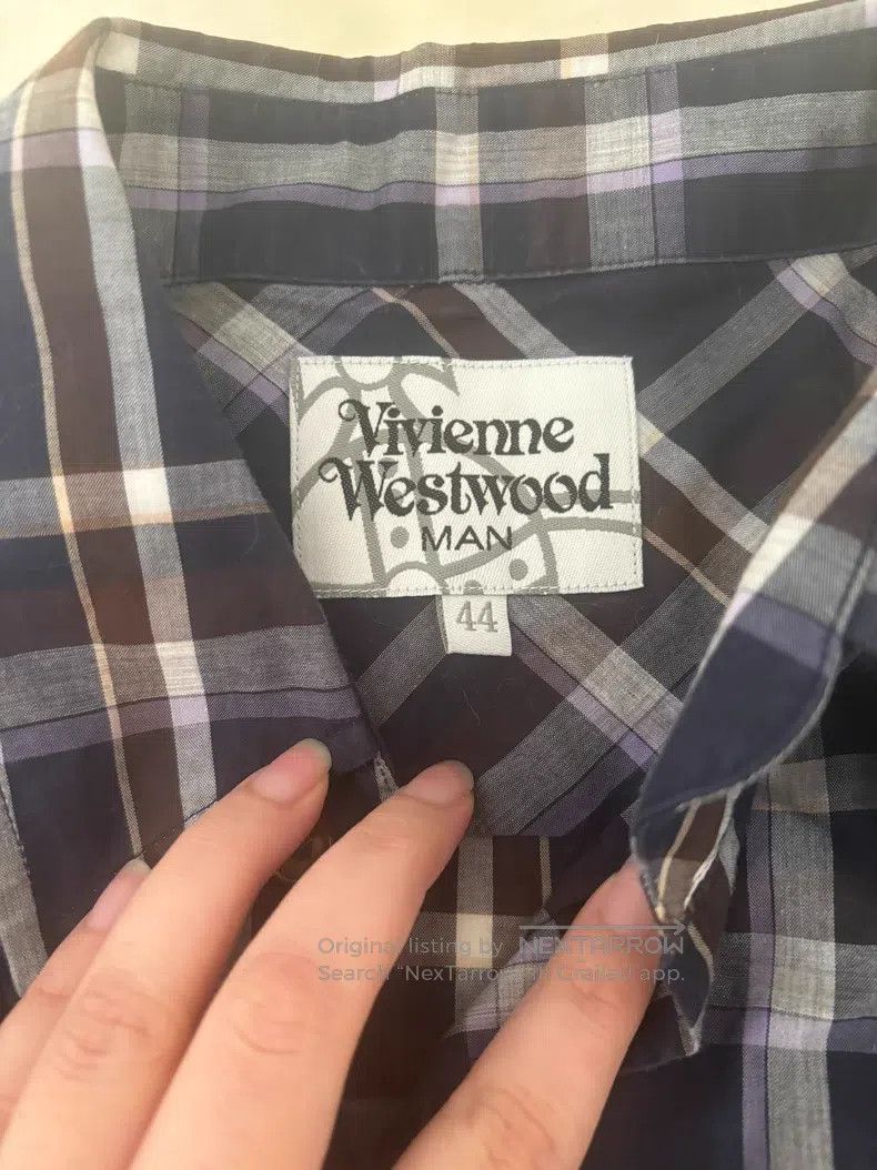 Vivienne Westwood Vivienne Westwood Vintage Navy Blue Plaid Shirt Size M / US 6-8 / IT 42-44 - 4 Thumbnail