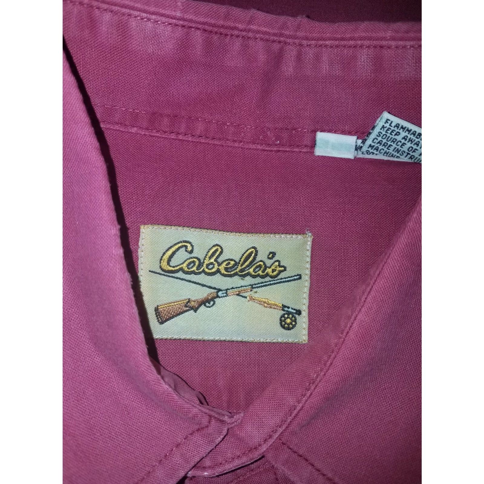 Vintage Cabela's Red Button-Down Shirt Mens L 100% Cotton Long Sleeve Button-Up Shirt Size US L / EU 52-54 / 3 - 6 Thumbnail