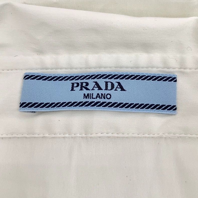 Prada Prada White Cotton Long Sleeve ButtonUp Shirt -2505 Size US M / EU 48-50 / 2 - 5 Thumbnail