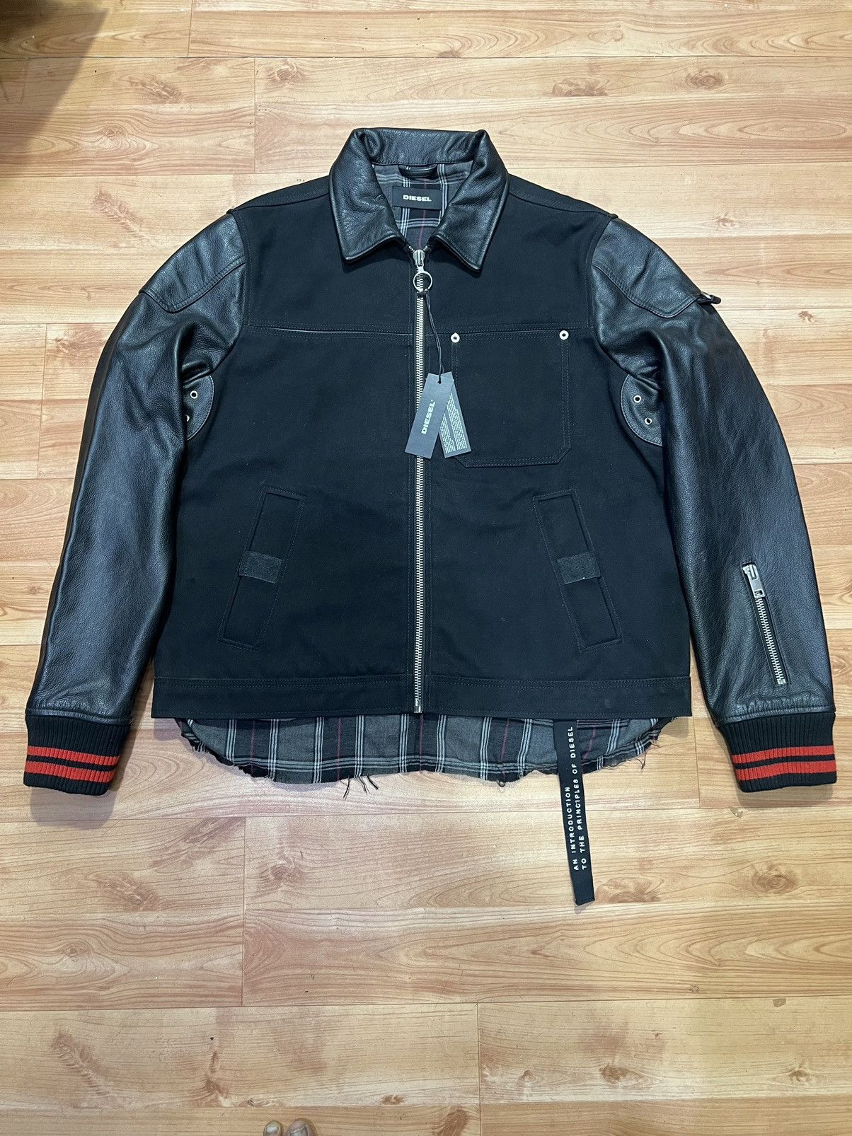 Diesel Diesel J-YUKI Leather contrast jacket Size US XL / EU 56 / 4 - 1 Thumbnail