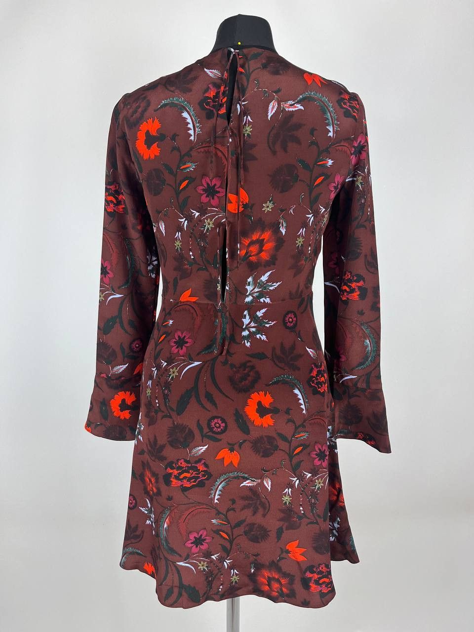Designer × Sandro Sandro 100% Silk Dress Floral Print Bell Sleeves (0463) Size XS / US 0-2 / IT 36-38 - 3 Thumbnail