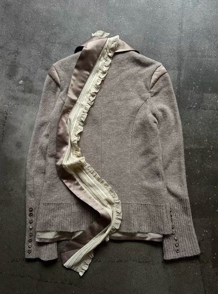 Undercover 06AW GURUGURU Detachable Collar Satin & Mixed-Fabric Jacket Size 38L - 3 Thumbnail