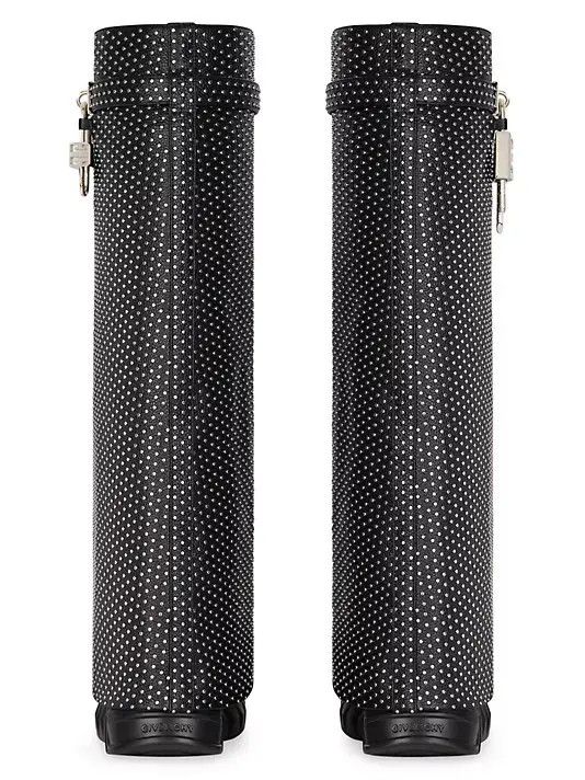 Givenchy o1w1db10525 Shark Lock Hight Boots in Black Size US 7 / IT 37 - 6 Thumbnail