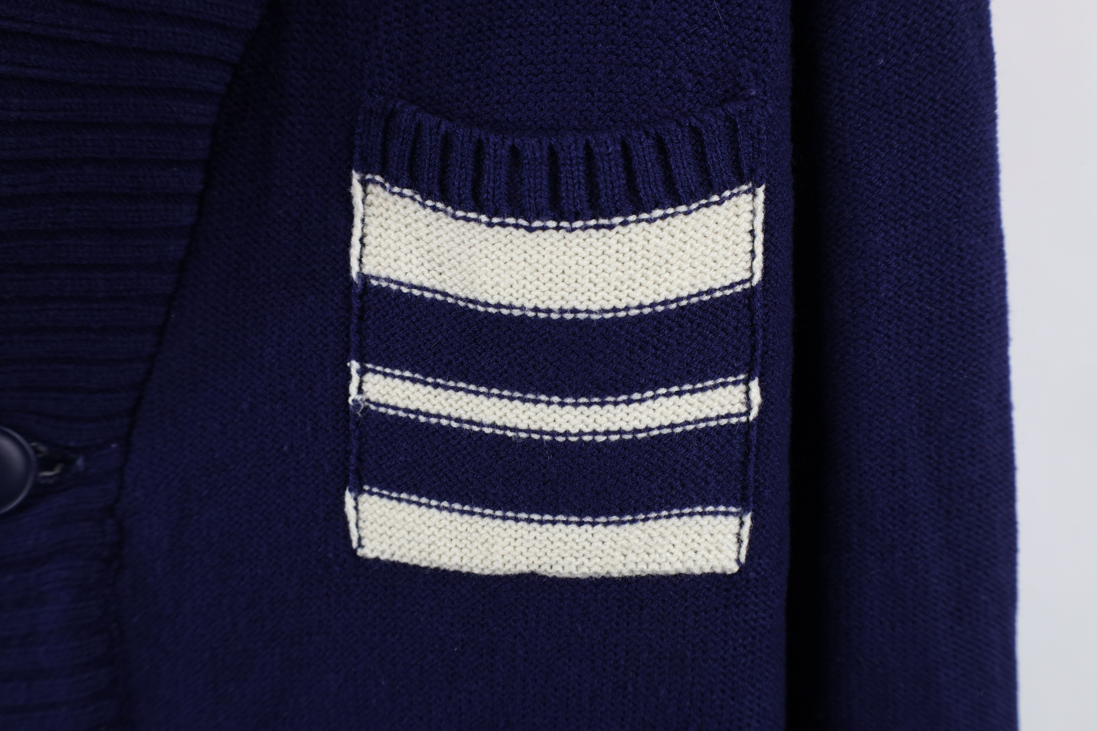 Vintage Vintage 70s Streetwear Striped Shawl Knit Cardigan Sweater Size US XL / EU 56 / 4 - 4 Thumbnail