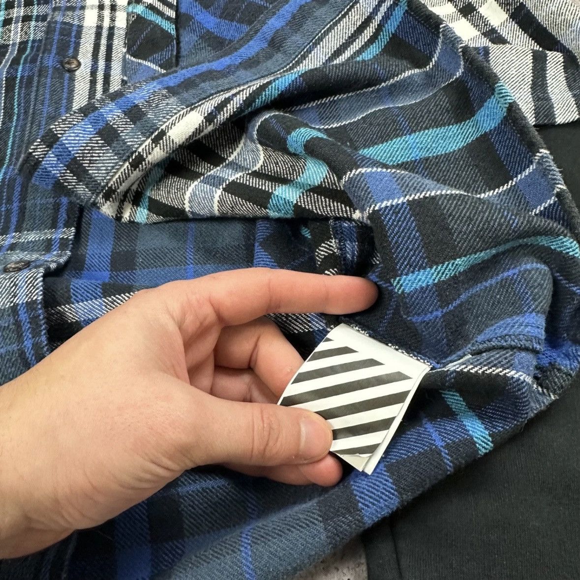 Off-White Off-White Flannel Shirt Patchwork Diagonal Arrows Graphic Size US S / EU 44-46 / 1 - 14 Thumbnail