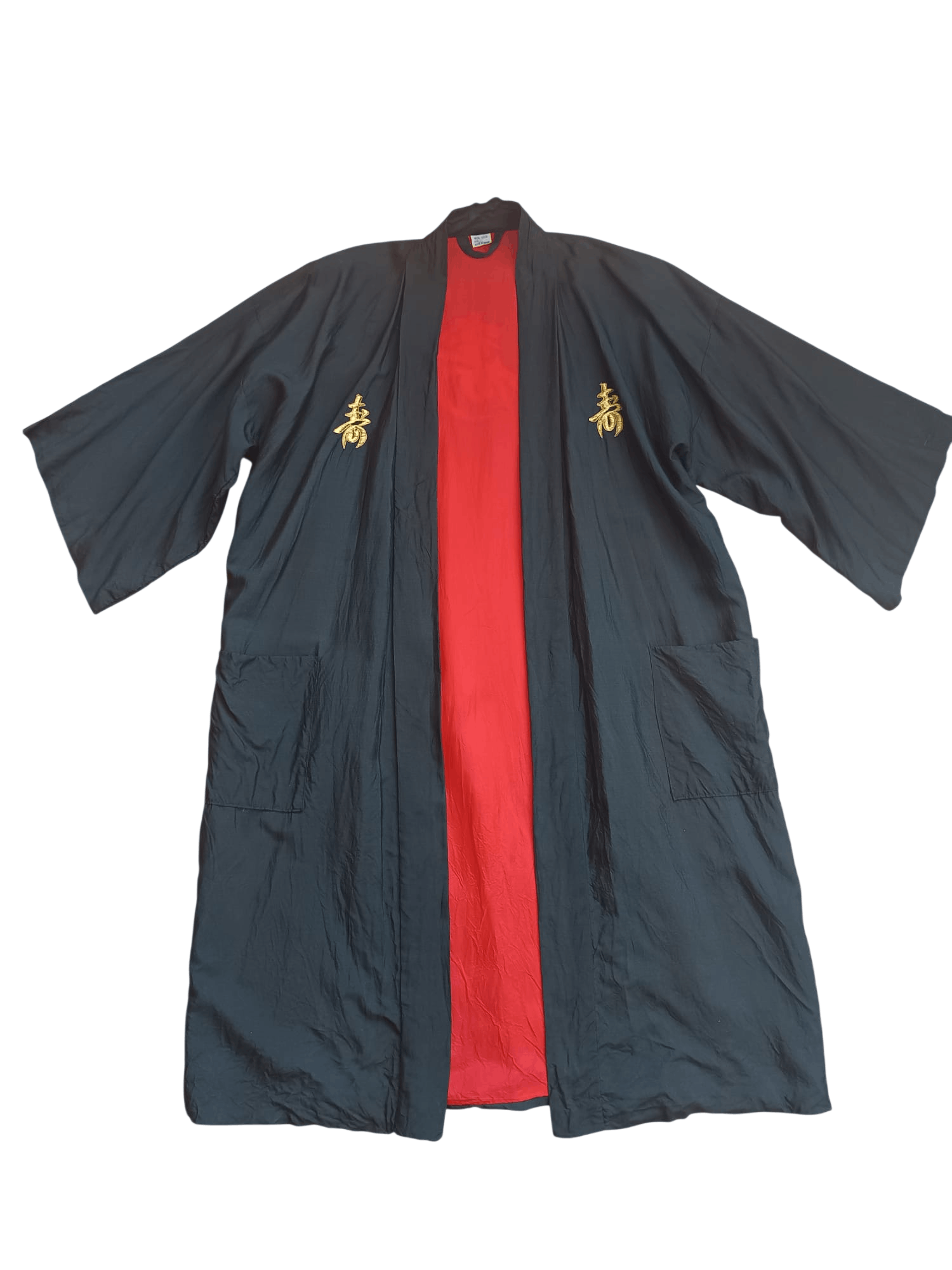Other Vintage Japanese Black Silk Kimono / Haori Jacket Size US L / EU 52-54 / 3 - 1 Thumbnail