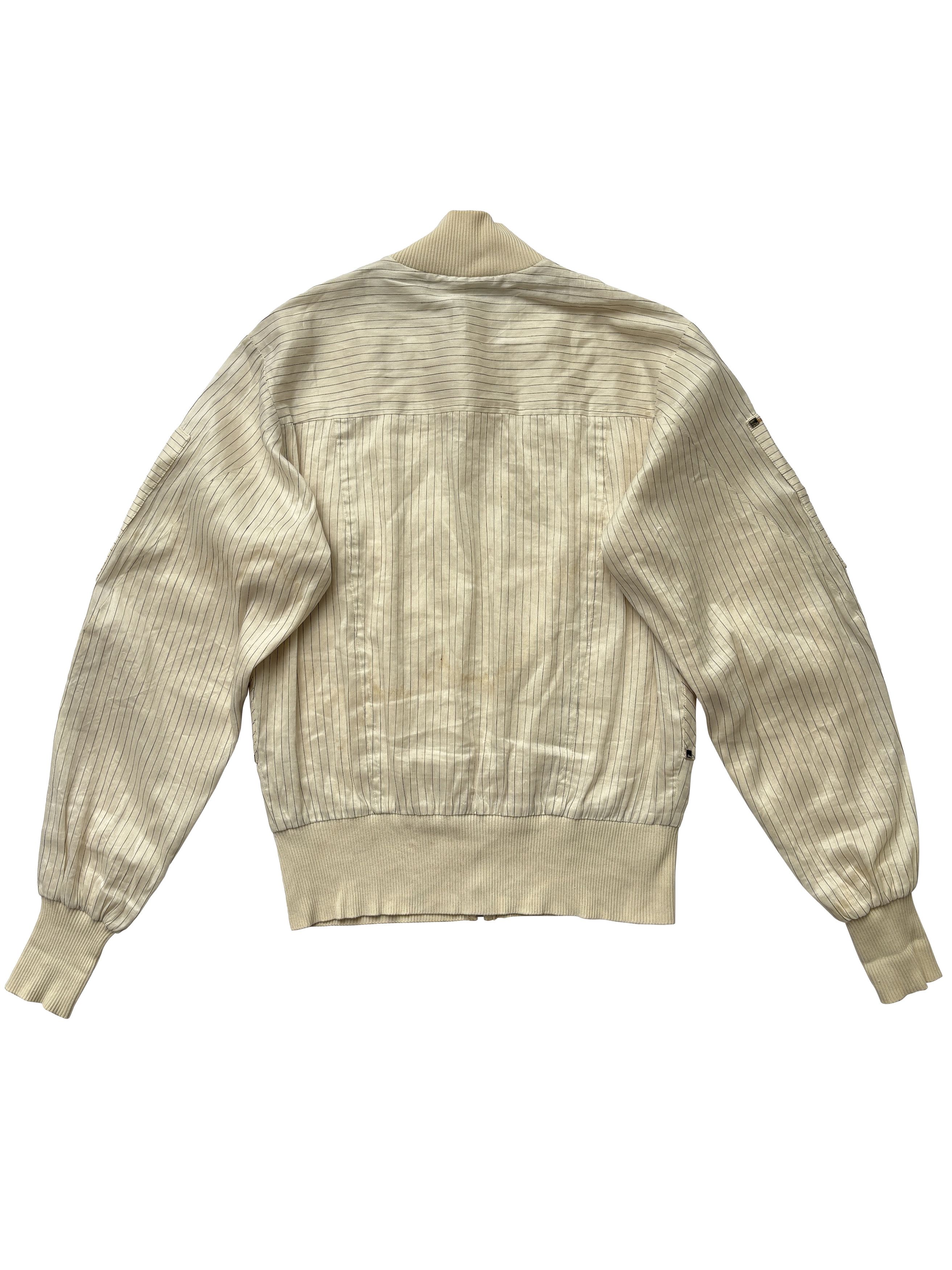 Dior ⚡️QUICK SALE⚡️Dior Cream and Black Pinstriped Bomber Size US S / EU 44-46 / 1 - 2 Thumbnail
