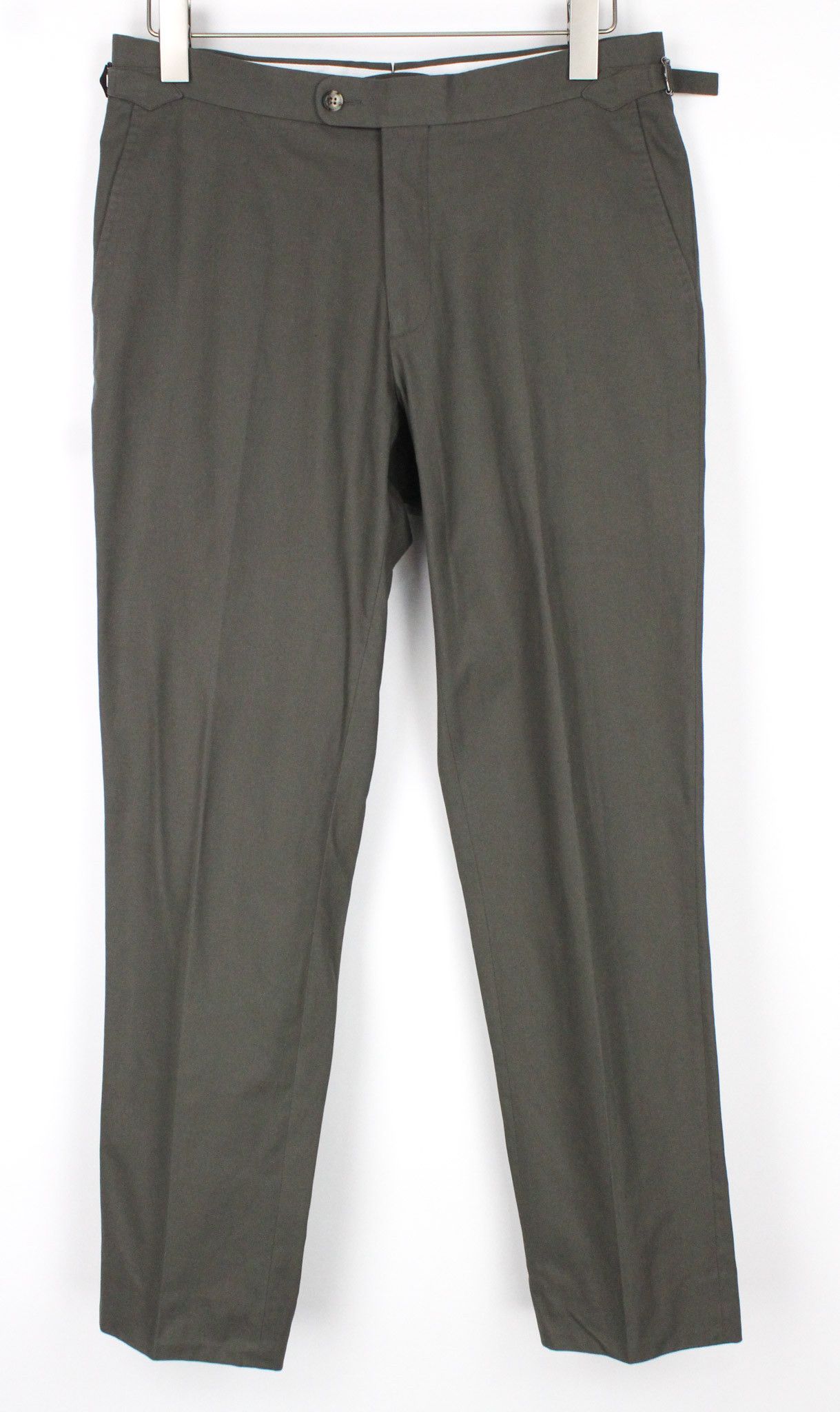 Suitsupply SOHO UK38S Dark Green Cotton Pleated 72619 Size 38S - 1 Thumbnail