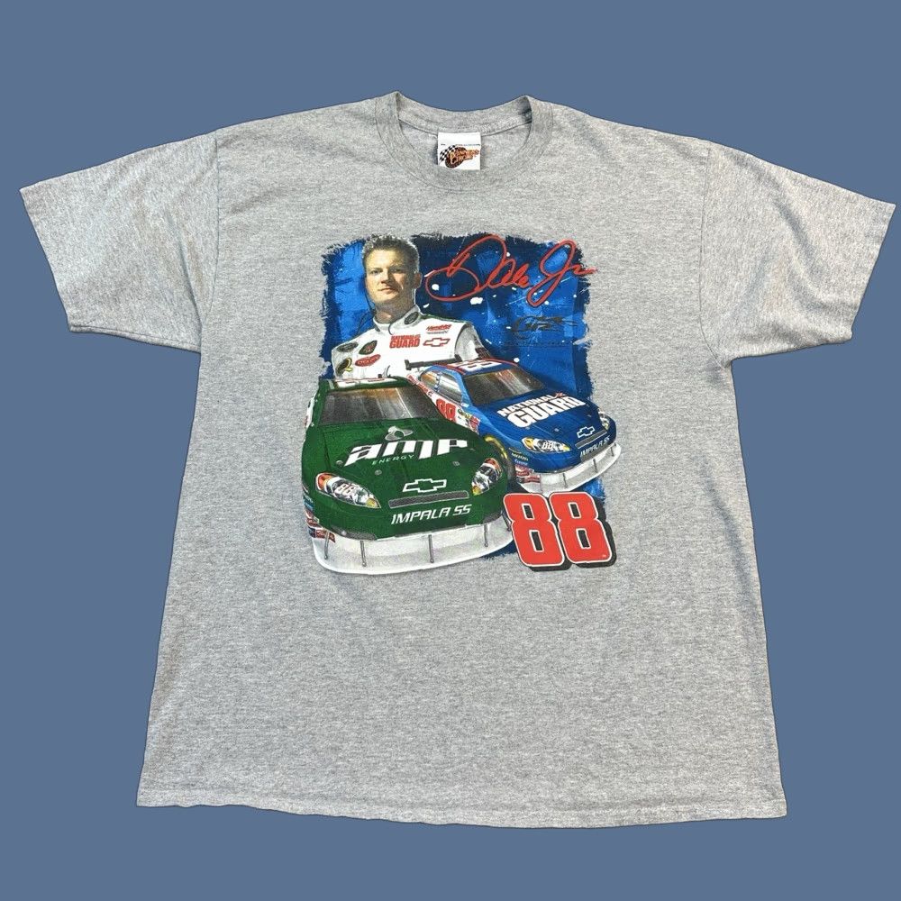 NASCAR Vintage NASCAR Shirt Mens XL Gray Dale Earnhardt Jr #88 AMP Energy Y2K USA Cars 90s Retro T-Shirt Size US XL / EU 56 / 4 - 1 Thumbnail