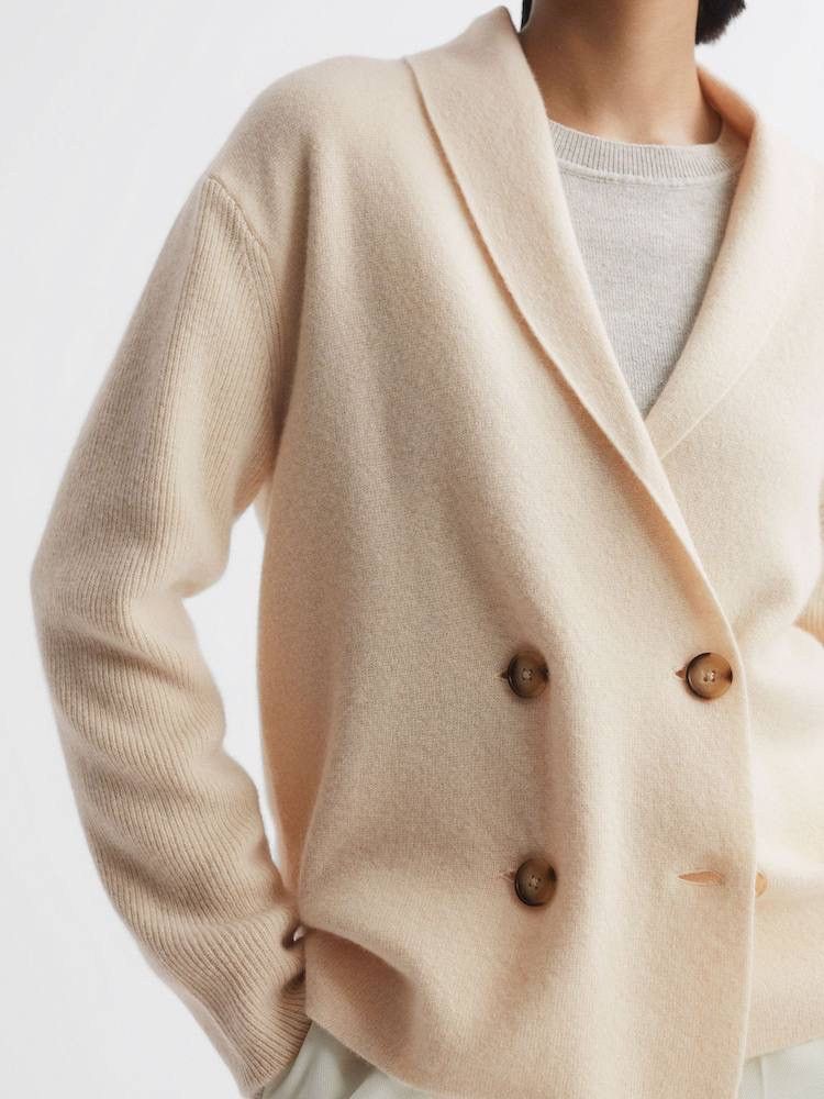 Reiss Reiss Sara Women's Wool/Cashmere Double Breasted Cardigan, M Size M / US 6-8 / IT 42-44 - 19 Thumbnail