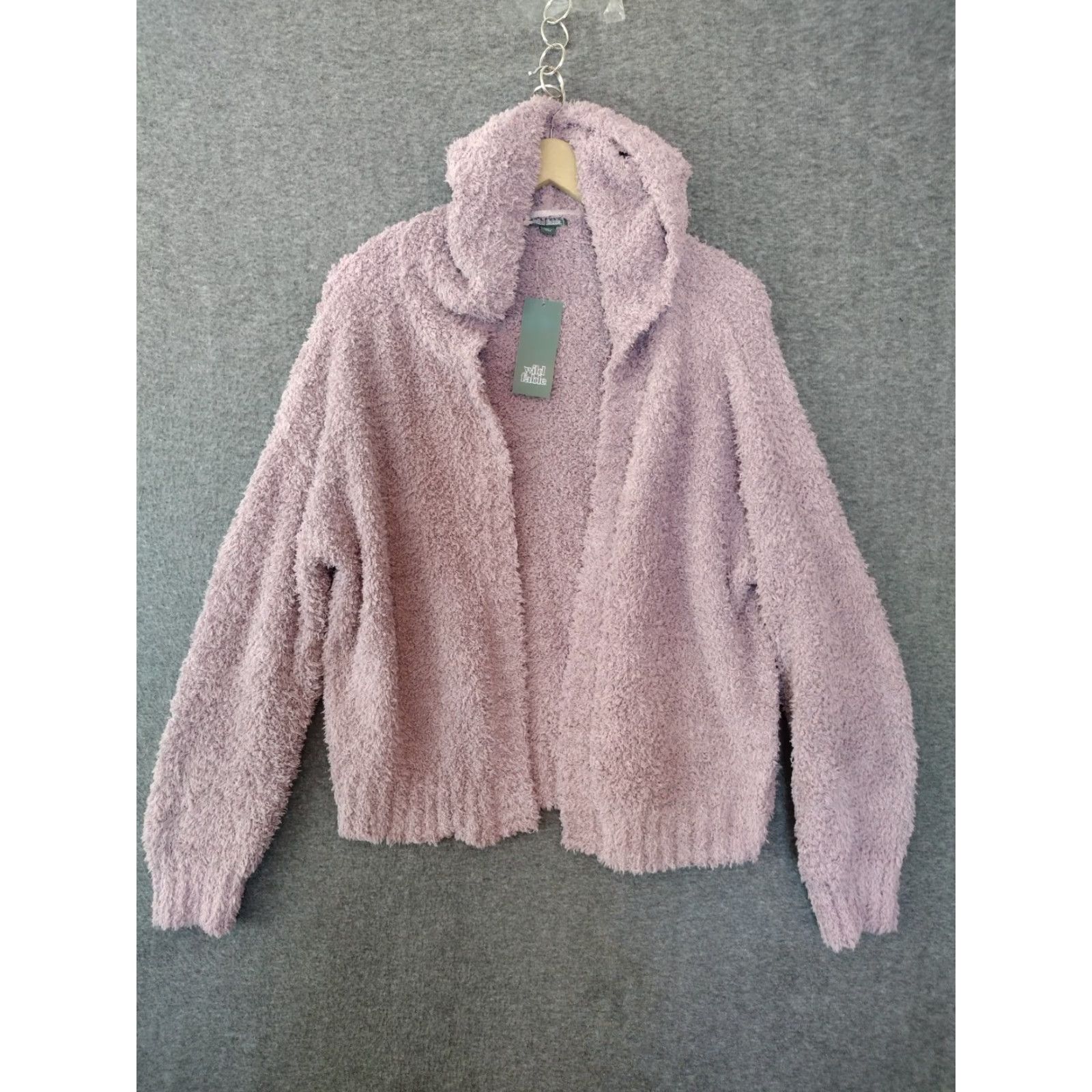 Vintage Wild Fable Women's Mauve Zip Up Hooded Sherpa Jacket Long Sleeve Size L Size L / US 10 / IT 46 - 2 Thumbnail