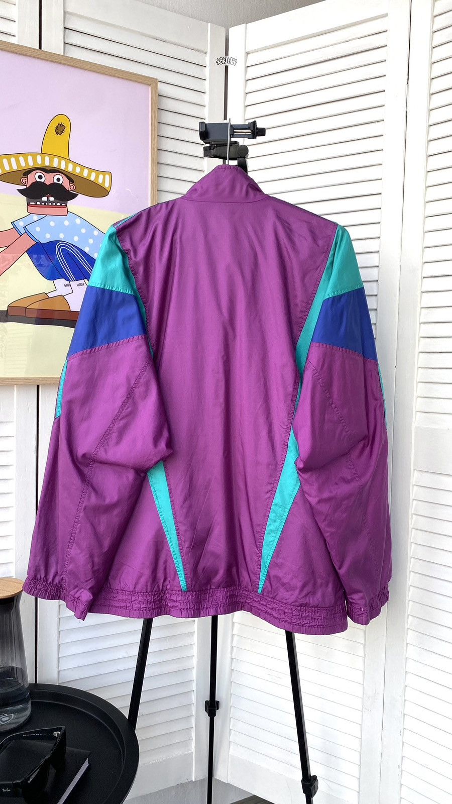 Adidas × Vintage Vintage Adidas Track Retro Jacket Nylon 90s Purple Size US M / EU 48-50 / 2 - 2 Thumbnail