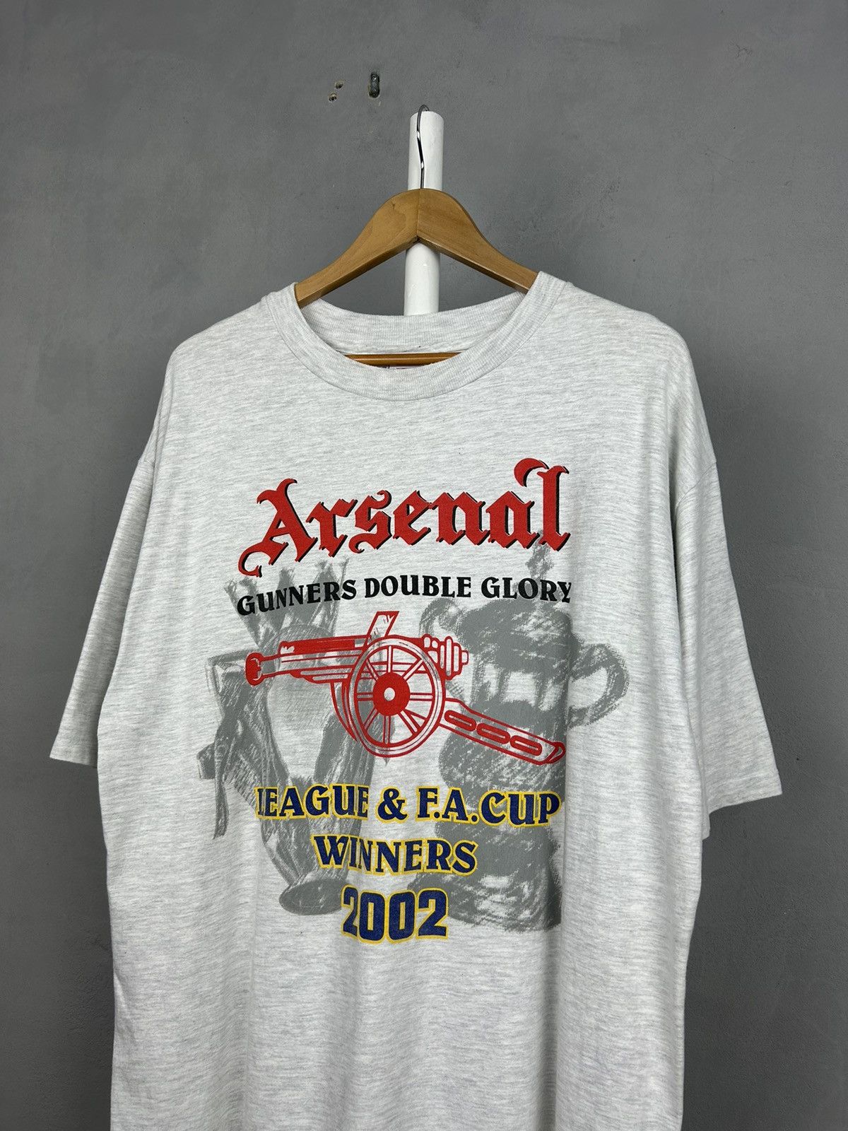 Vintage Arsenal 2002 Double Winners T-Shirt XL Hanes League FA Cup Size US XL / EU 56 / 4 - 3 Thumbnail