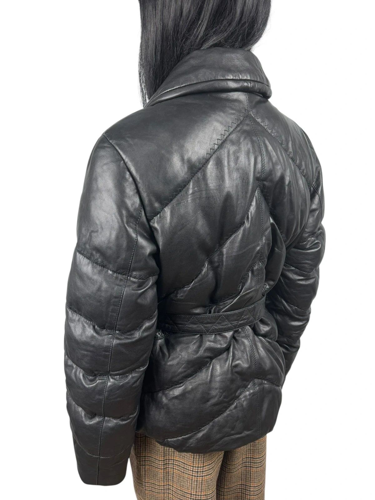 Orwell Genuine Leather Down Puffer Jacket Belted size M