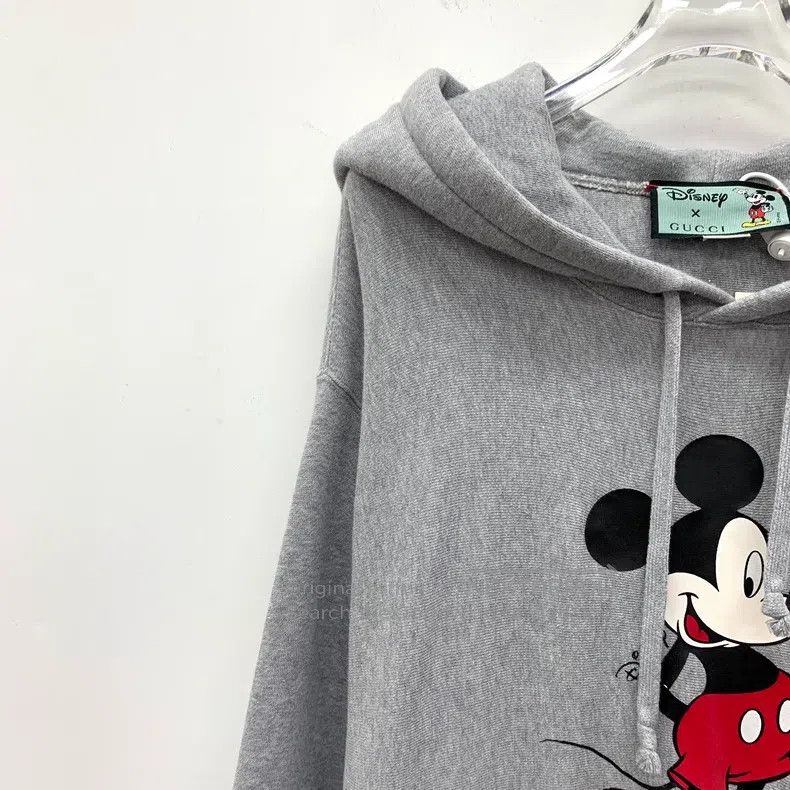 Gucci Gucci Co-branded gray Mickey Mouse printed cotton hooded d Size US XL / EU 56 / 4 - 3 Thumbnail